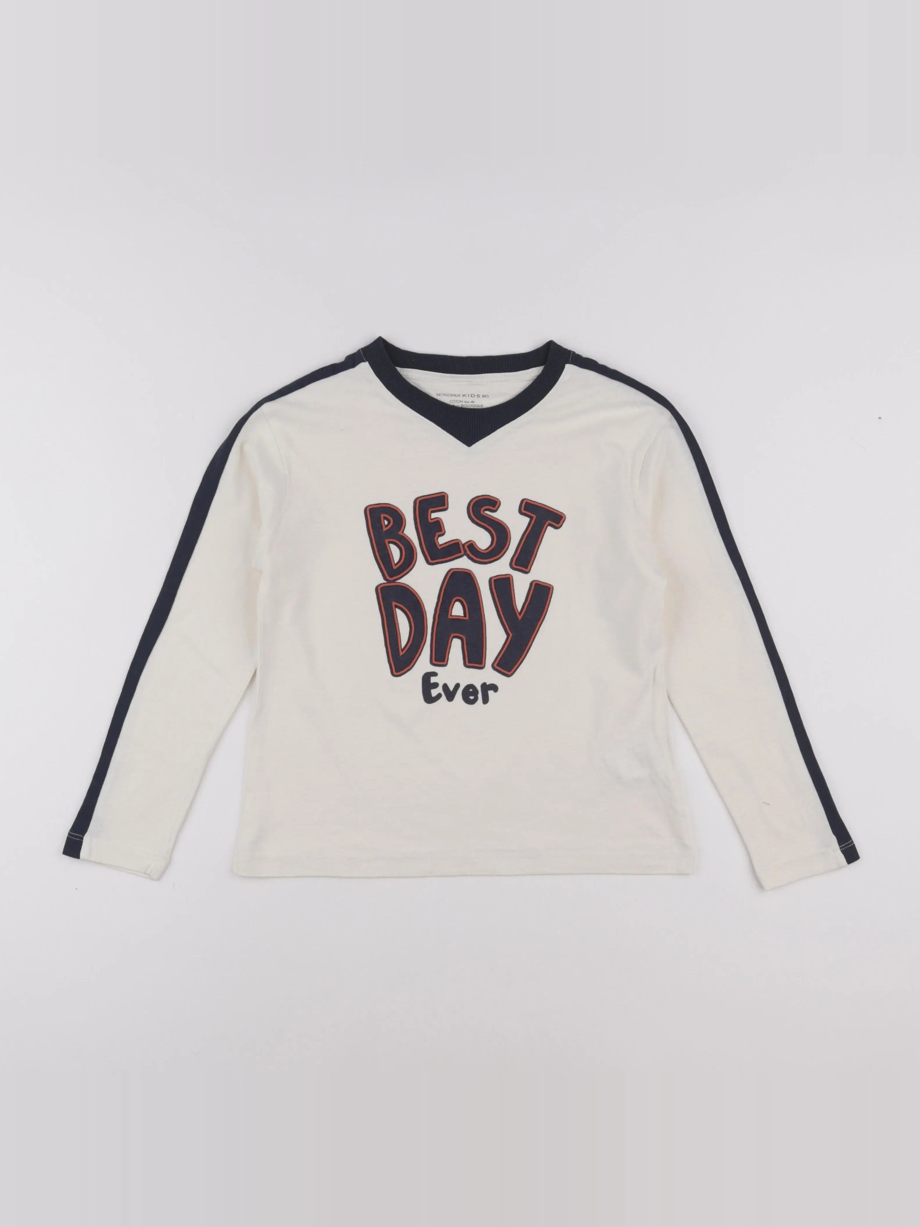 Monoprix - tee-shirt beige - 8 ans