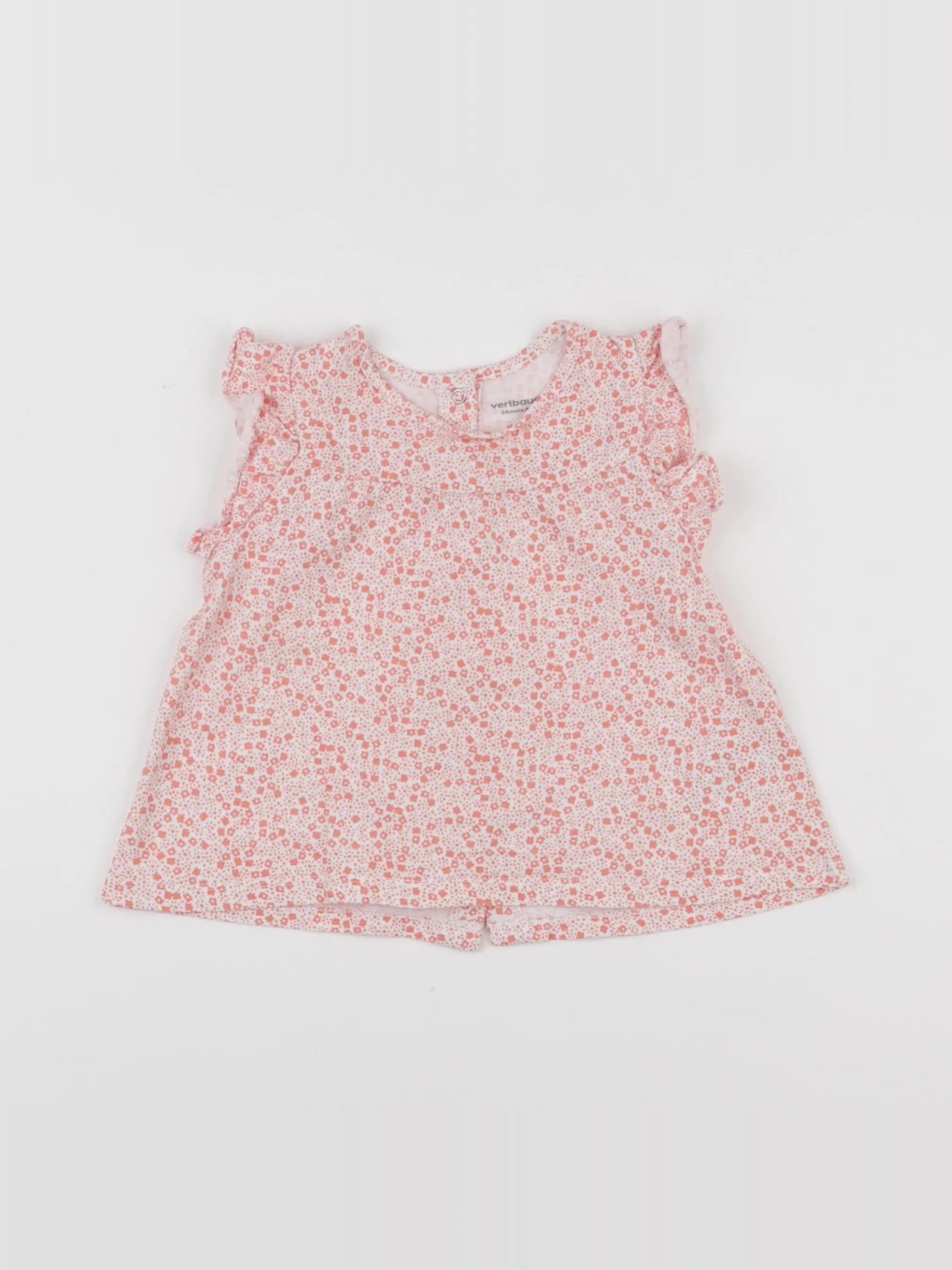Vertbaudet - tee-shirt blanc, rose - 24 mois