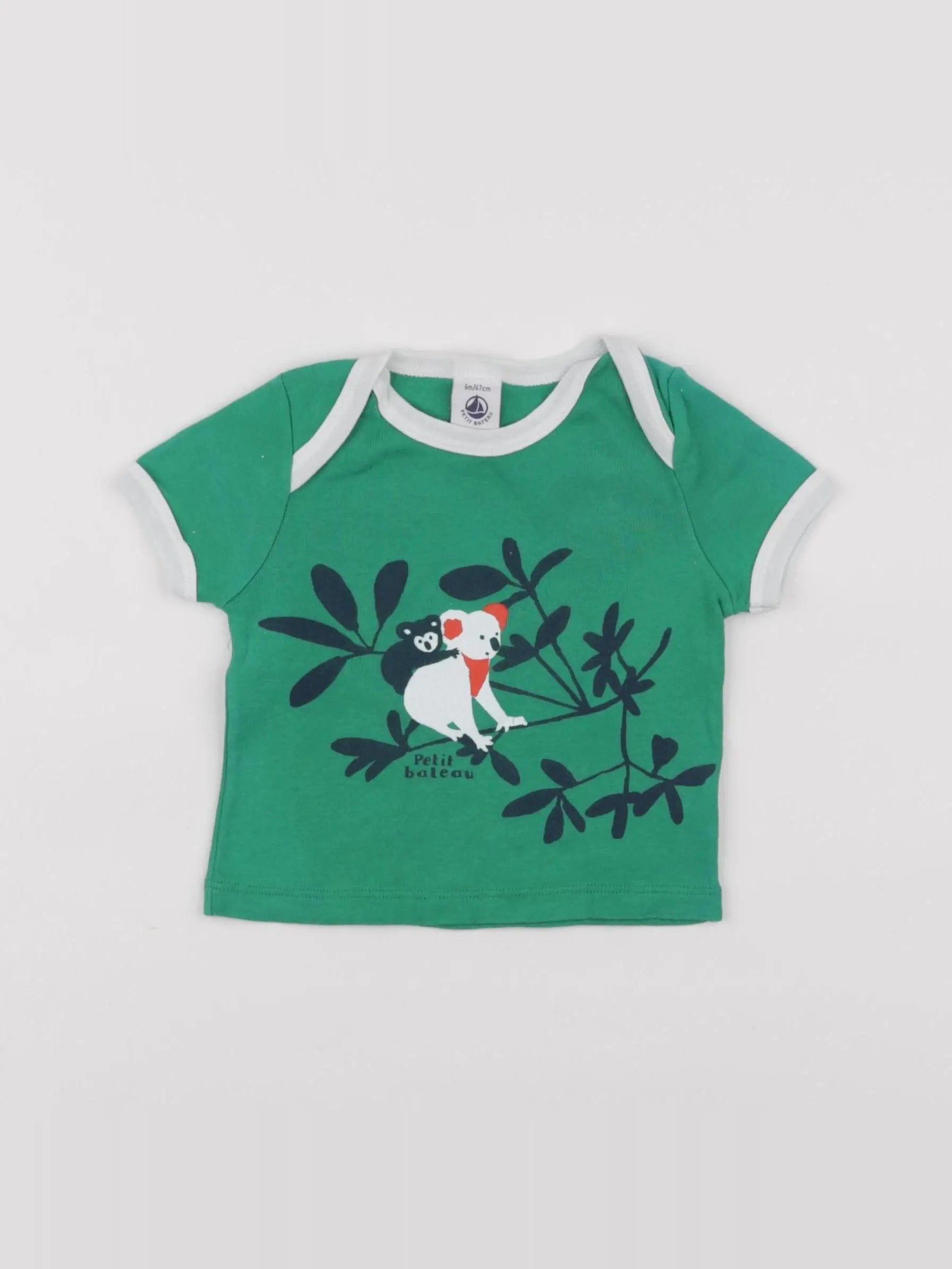 Petit Bateau - tee-shirt vert - 6 mois
