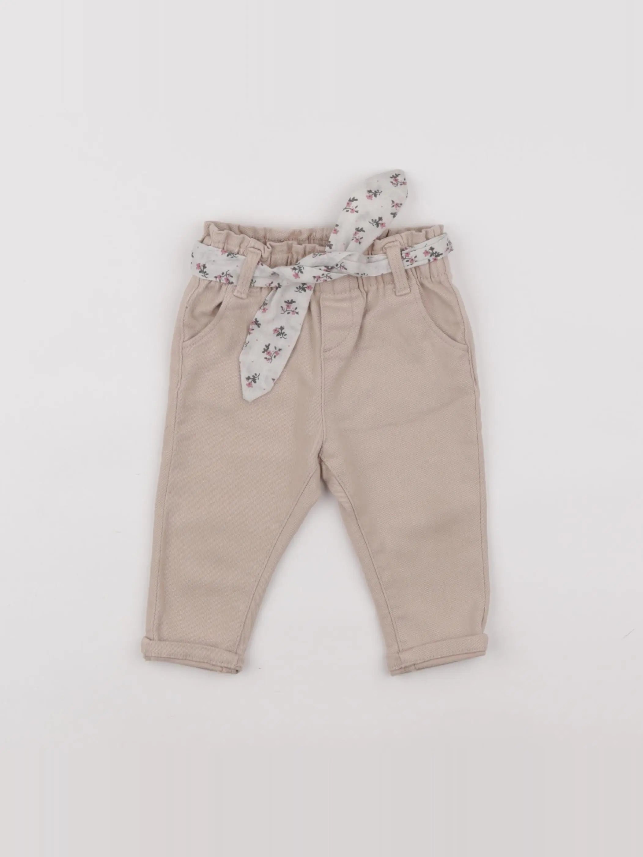 Vertbaudet - jean beige - 9 mois