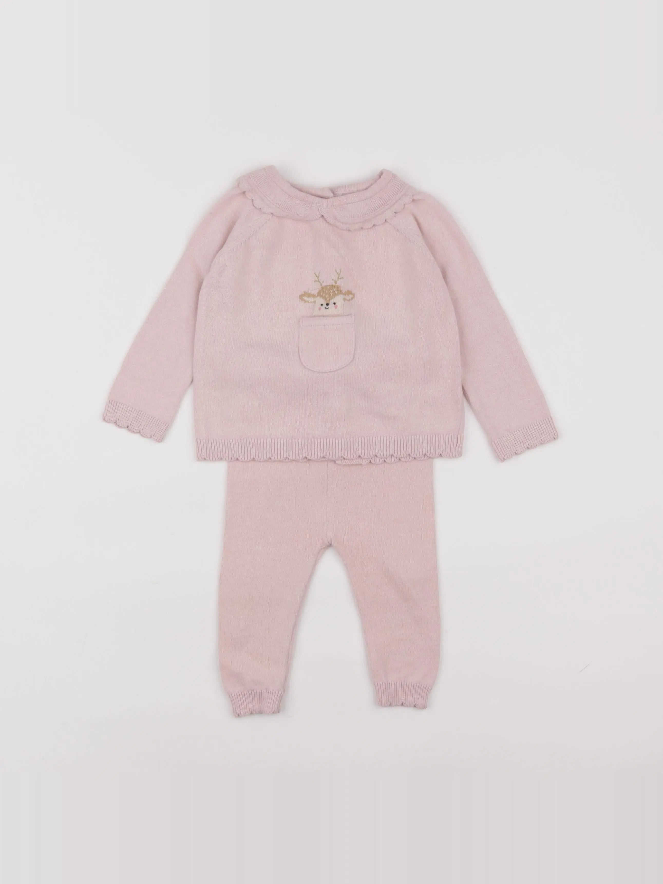 Vertbaudet - ensemble rose - 6 mois