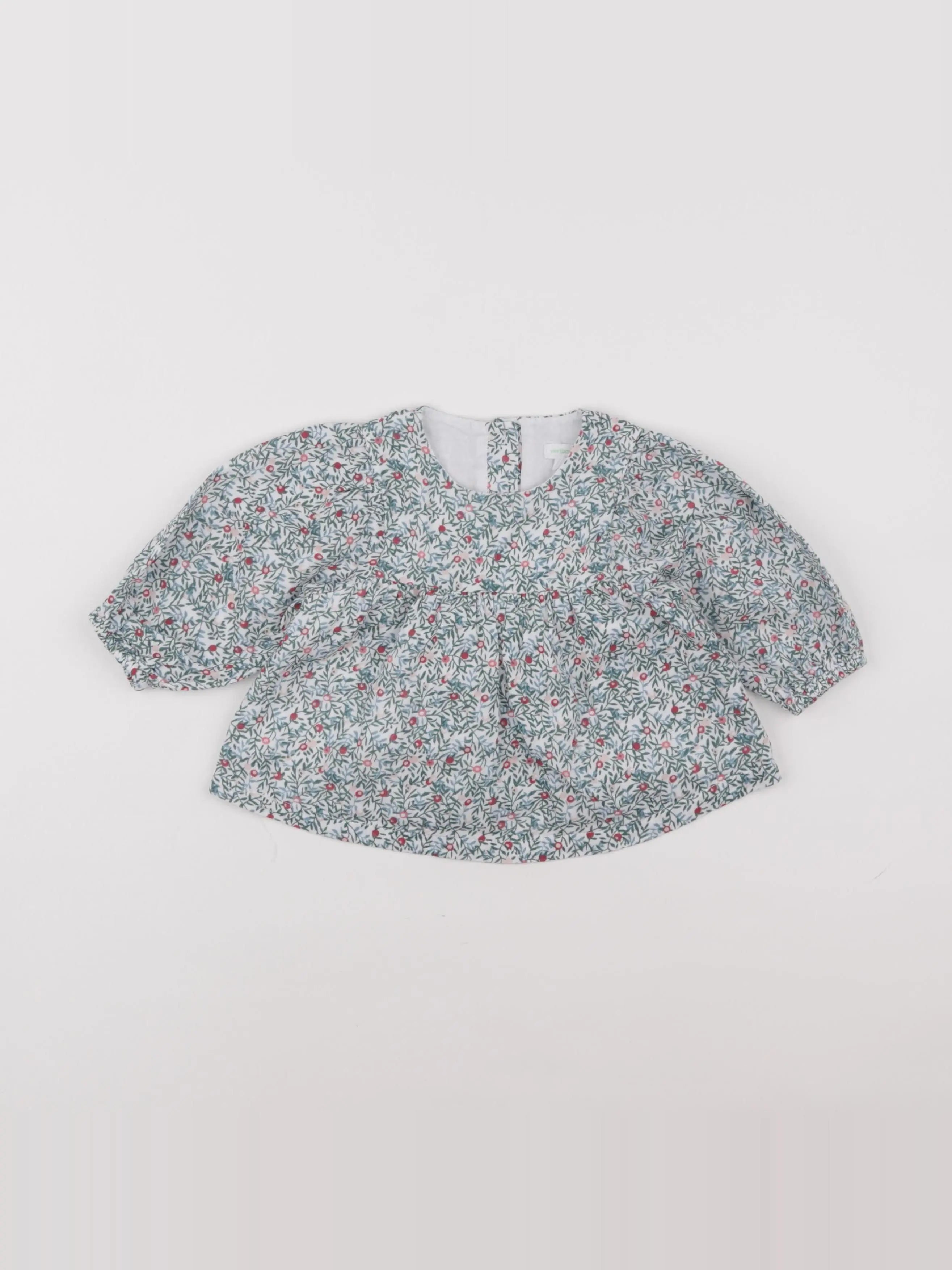 Vertbaudet - blouse vert - 9 mois