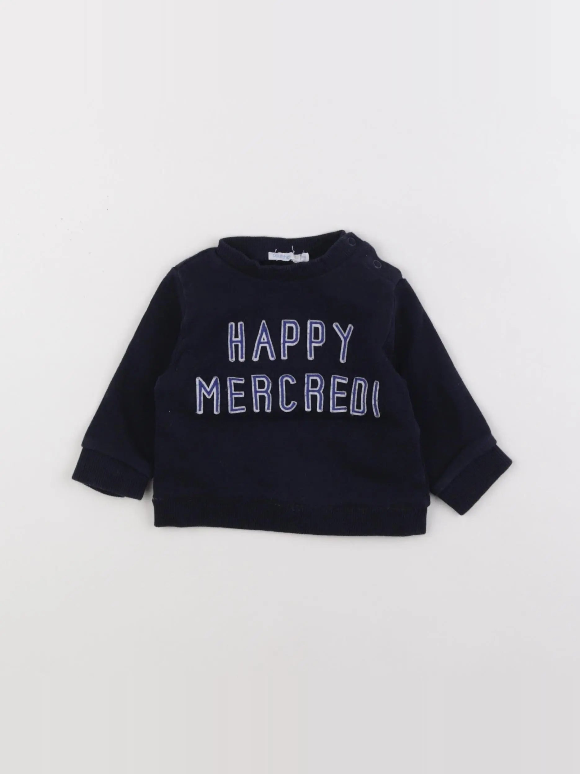 Boutchou - sweat bleu - 6 mois