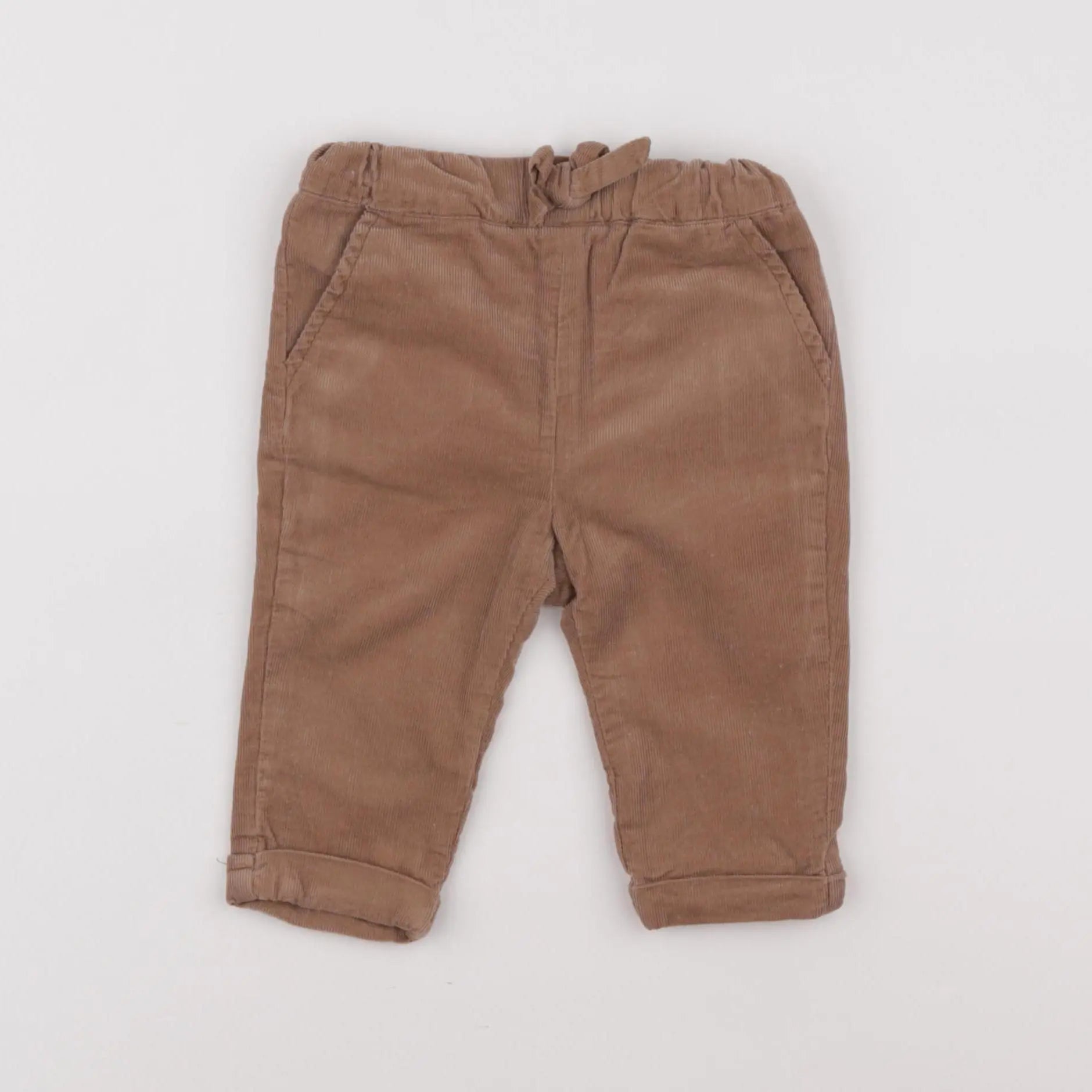 Vertbaudet - pantalon doublé marron - 6 mois