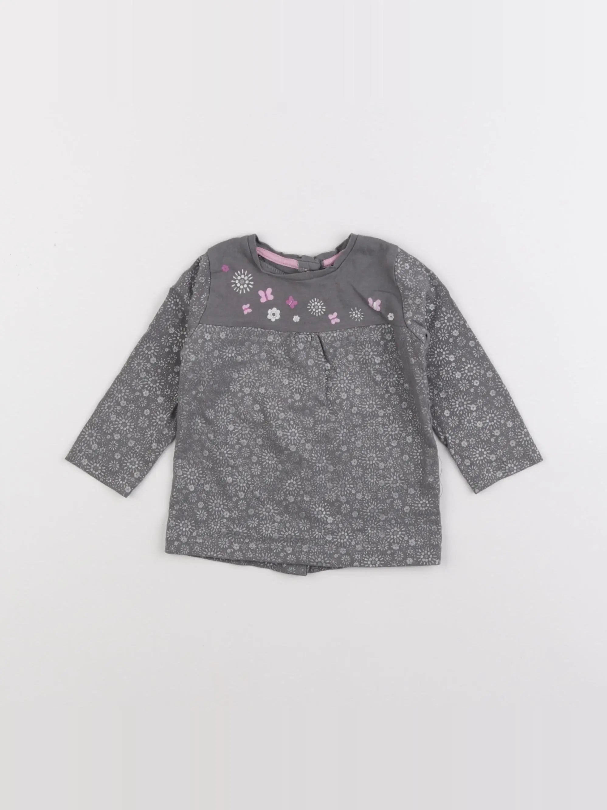 Vertbaudet - tee-shirt gris - 6 mois