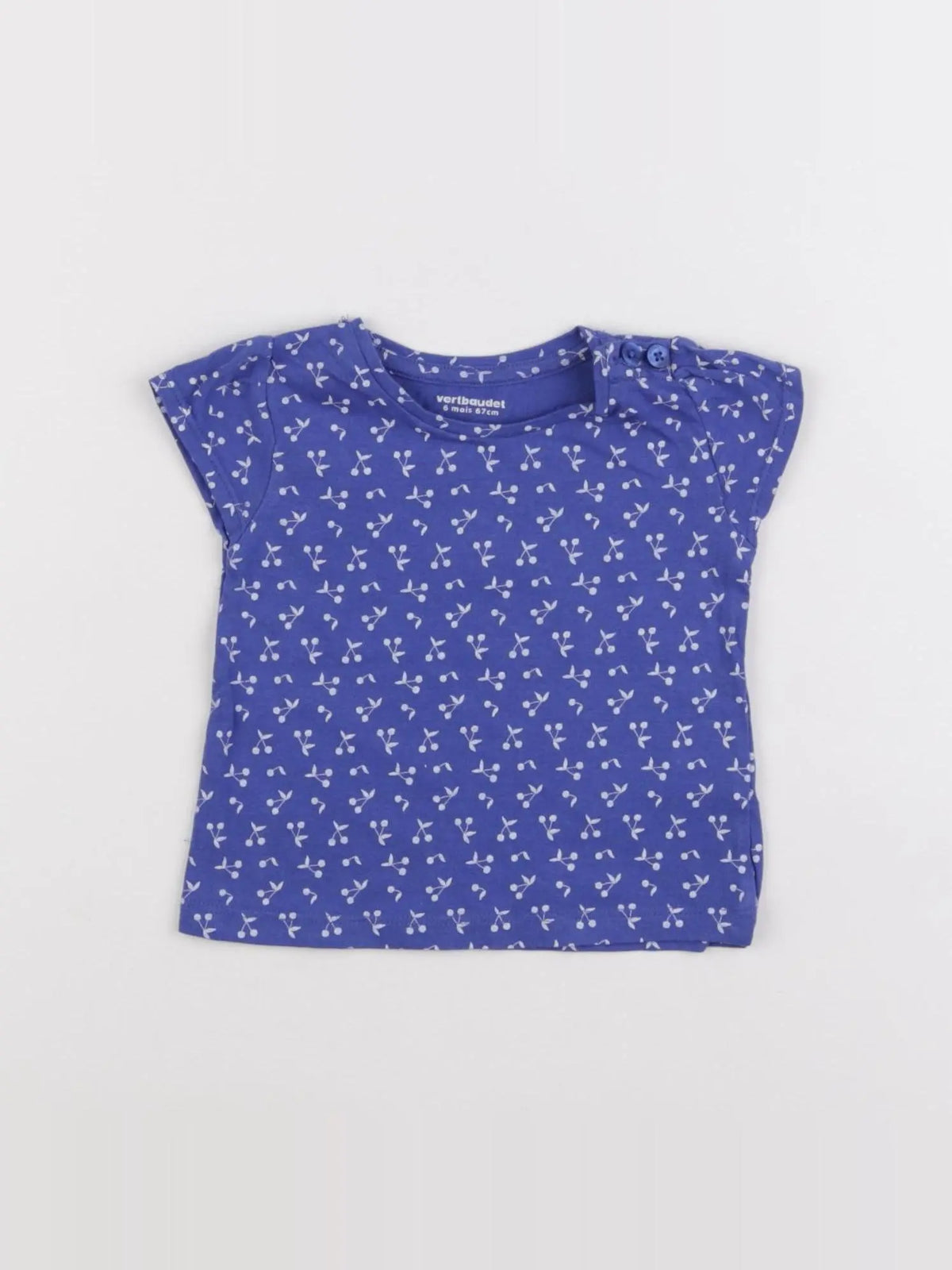Vertbaudet - tee-shirt bleu - 6 mois