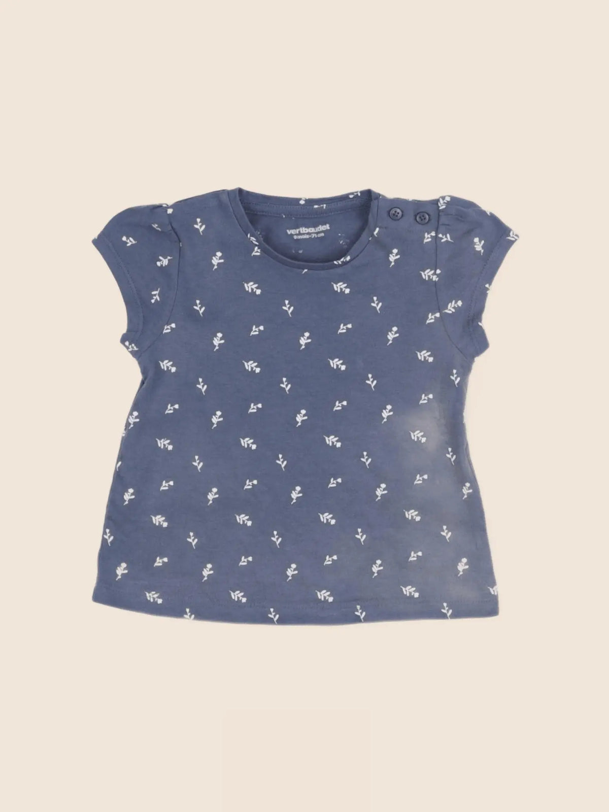 Vertbaudet - tee-shirt bleu - 9 mois