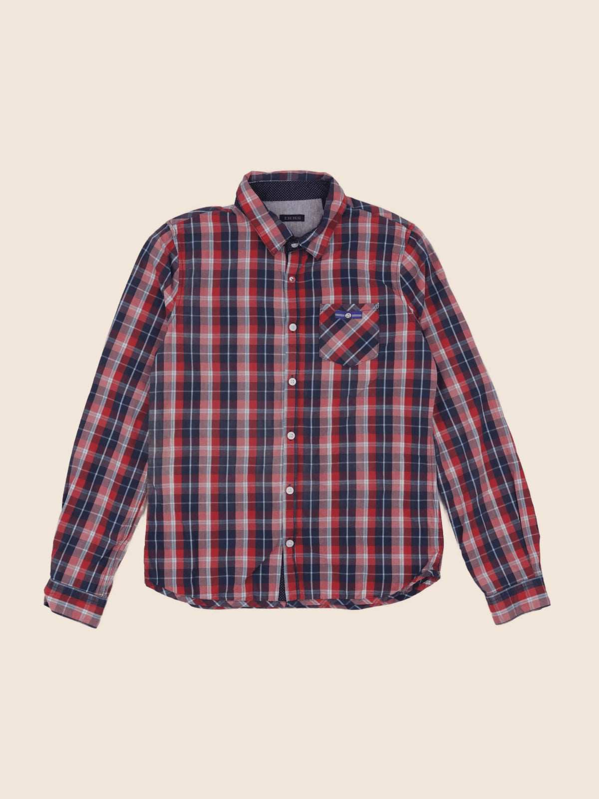 IKKS - chemise bleu, rouge - 12 ans