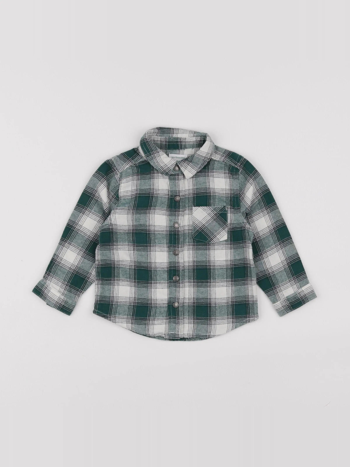 Vertbaudet - chemise blanc, vert - 18 mois