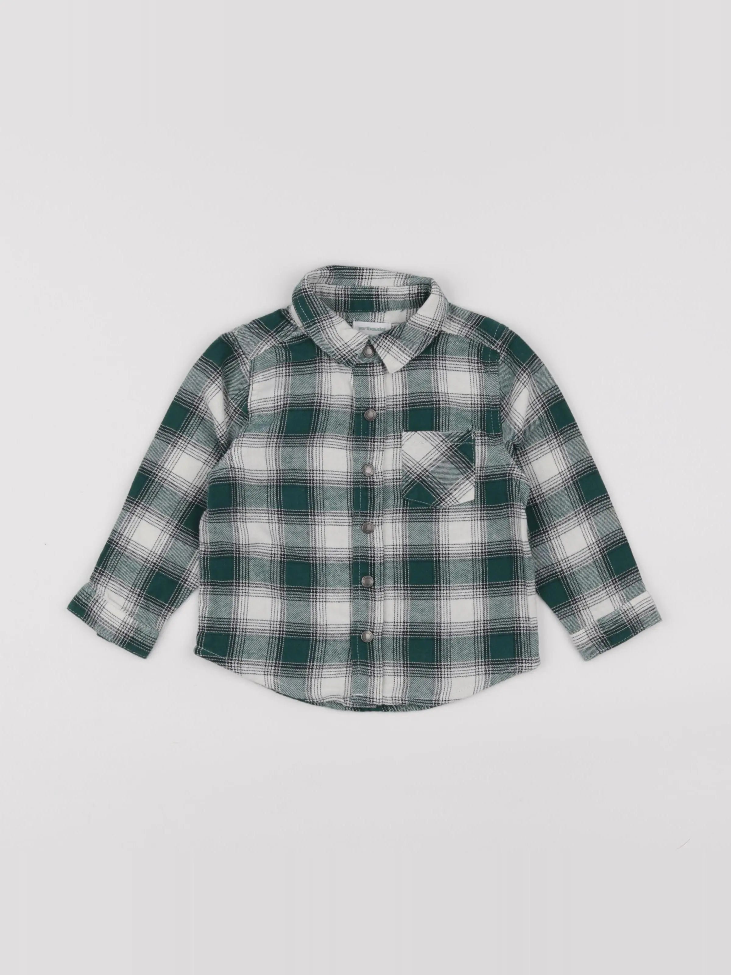 Vertbaudet - chemise blanc, vert - 18 mois
