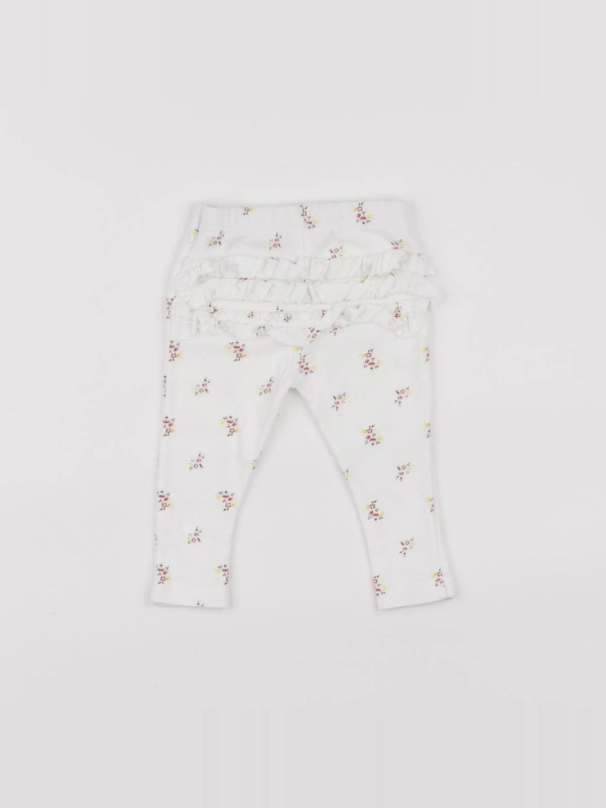 Petit Bateau - legging volants au dos blanc - 6 mois