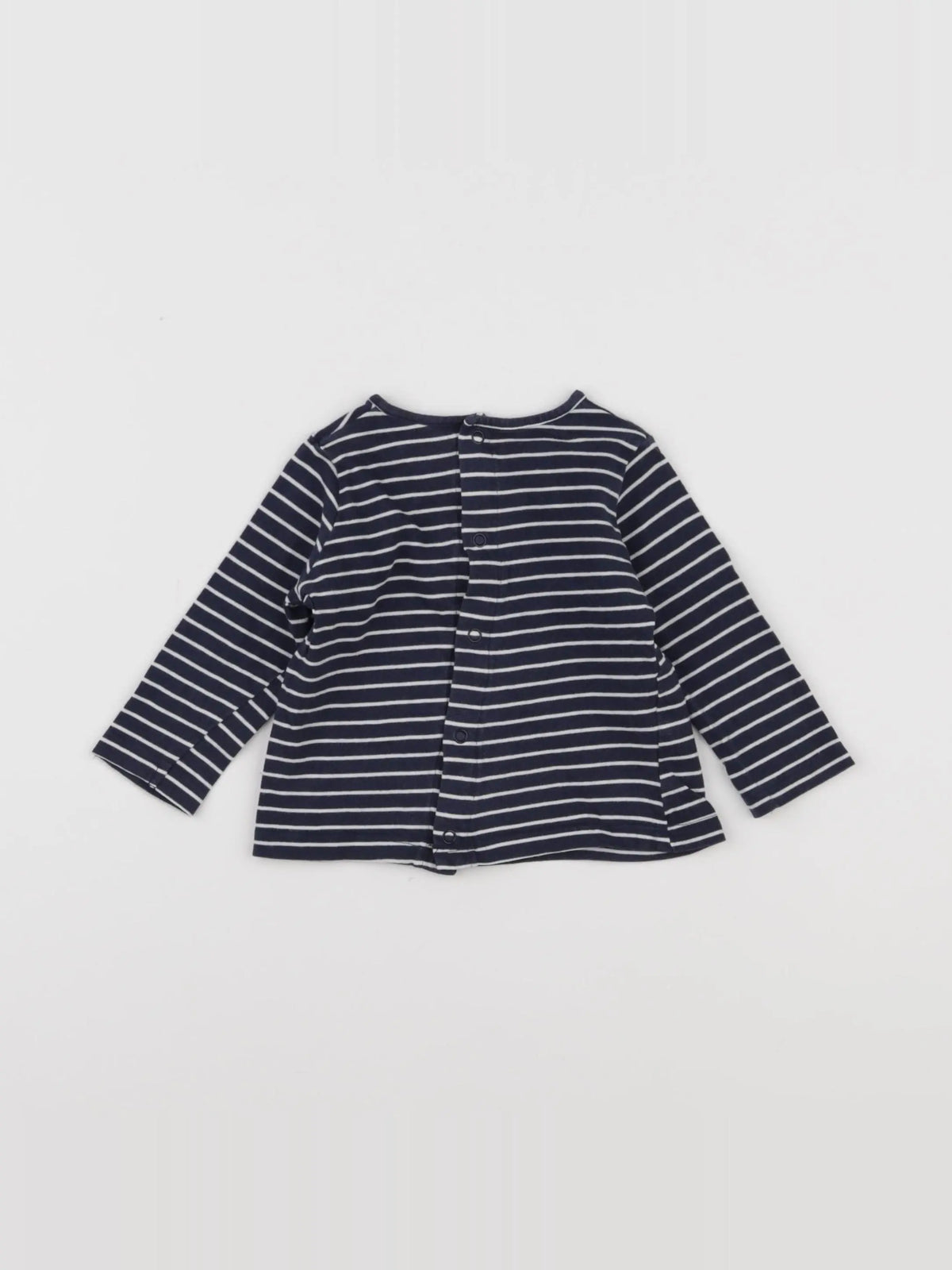 Vertbaudet - tee-shirt blanc, bleu - 6 mois