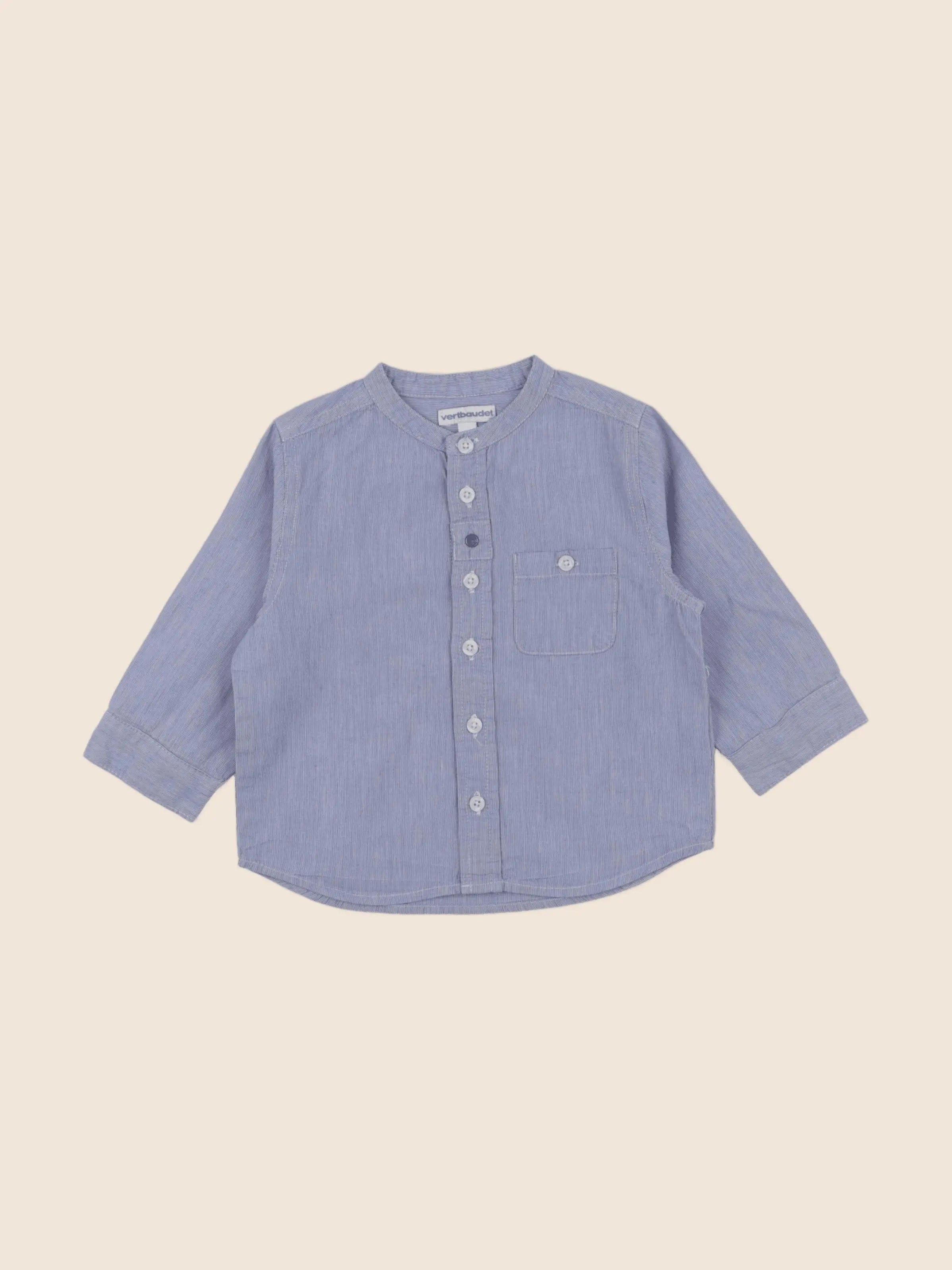 Vertbaudet - chemise imprimé au dos bleu - 18 mois