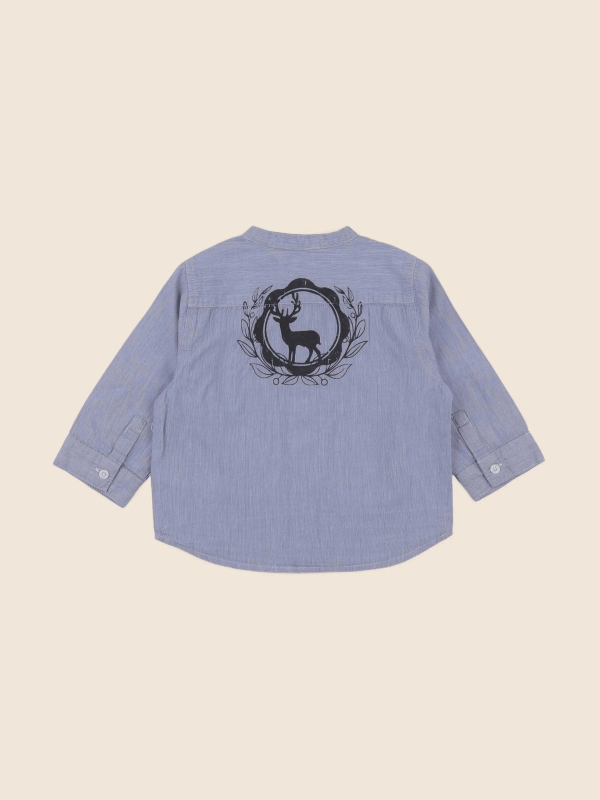 Vertbaudet - chemise imprimé au dos bleu - 18 mois