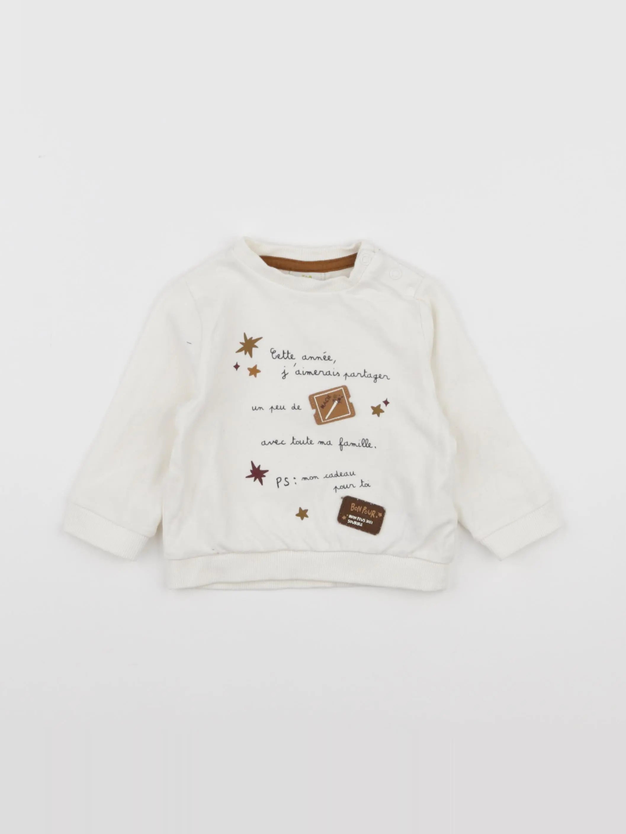 Tape à l'oeil - sweat beige - 6 mois