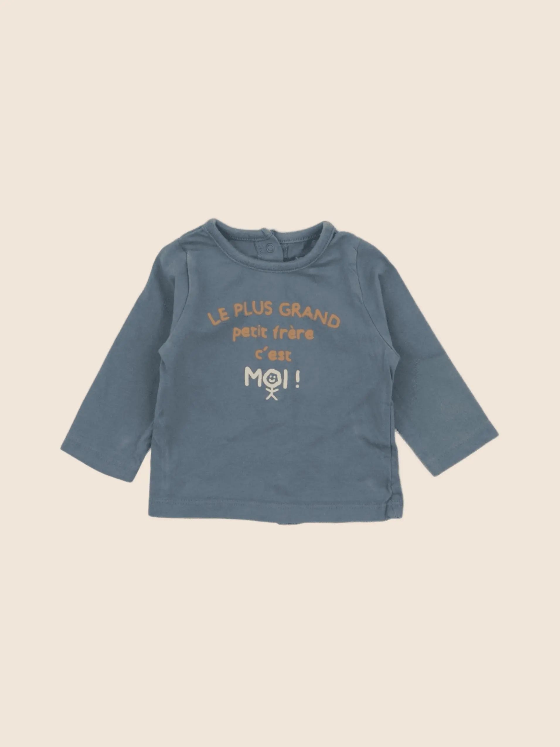 Vertbaudet - tee-shirt bleu - 3 mois