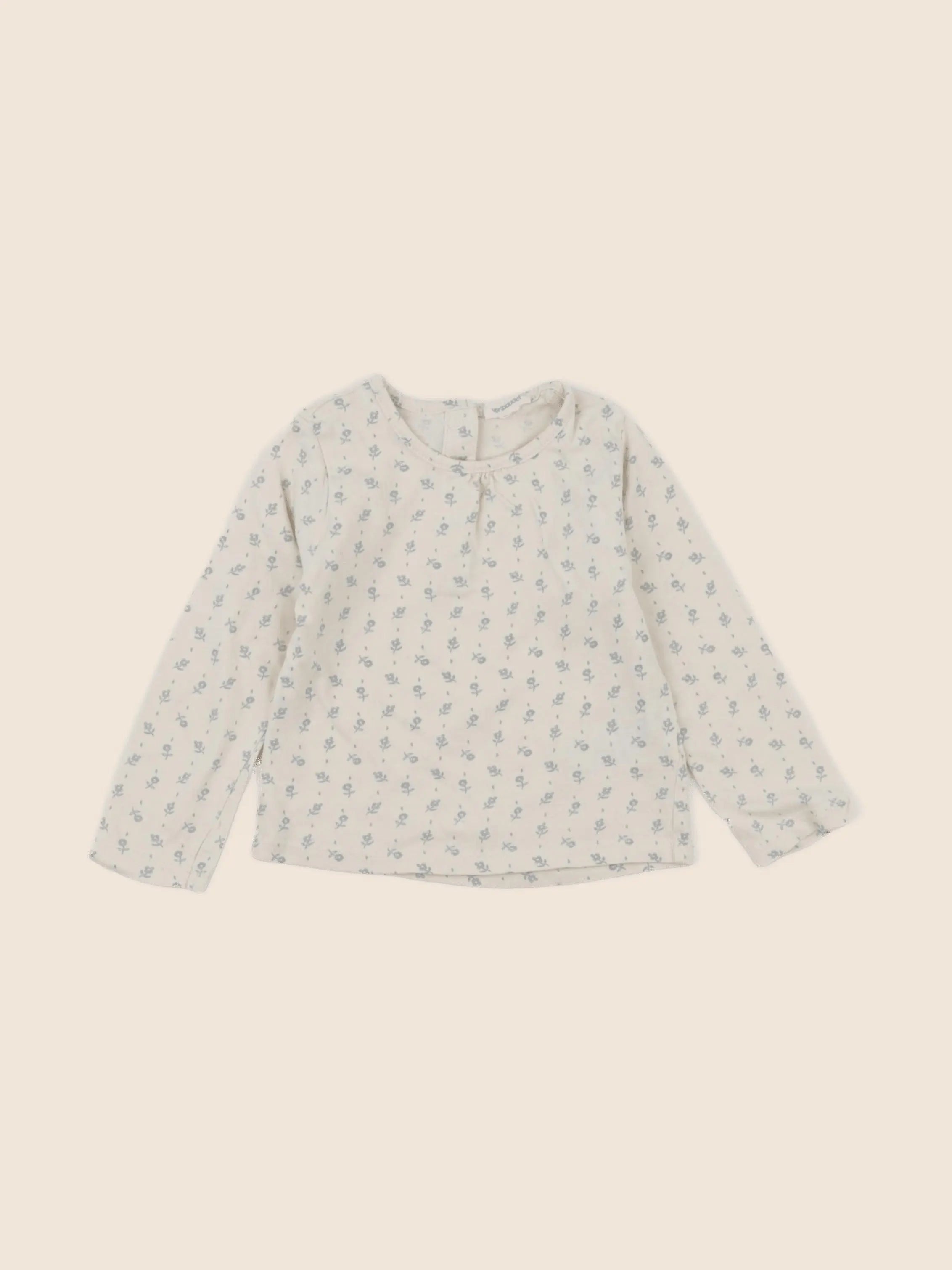 Vertbaudet - tee-shirt beige, bleu - 18 mois