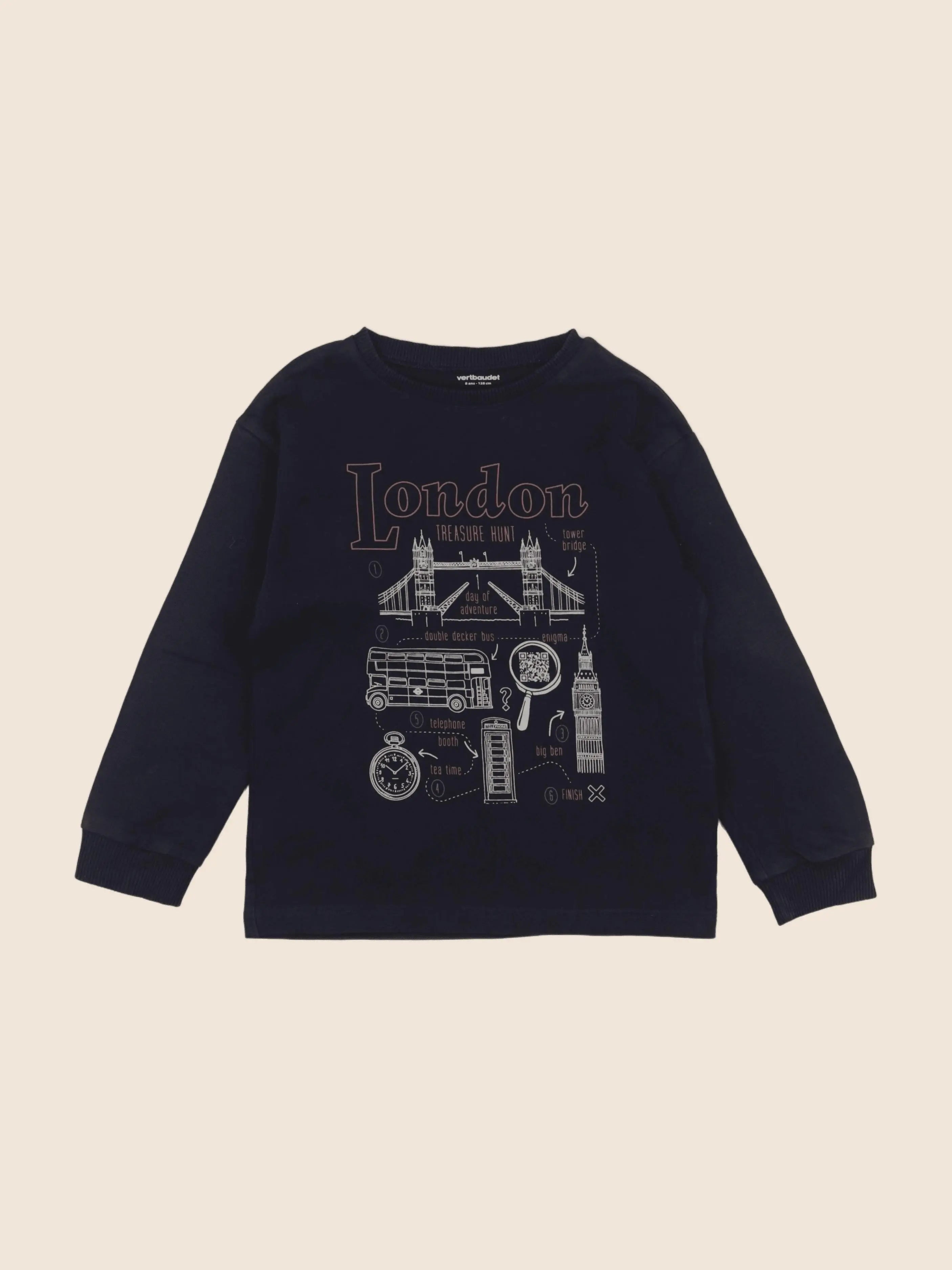 Vertbaudet - tee-shirt bleu - 8 ans