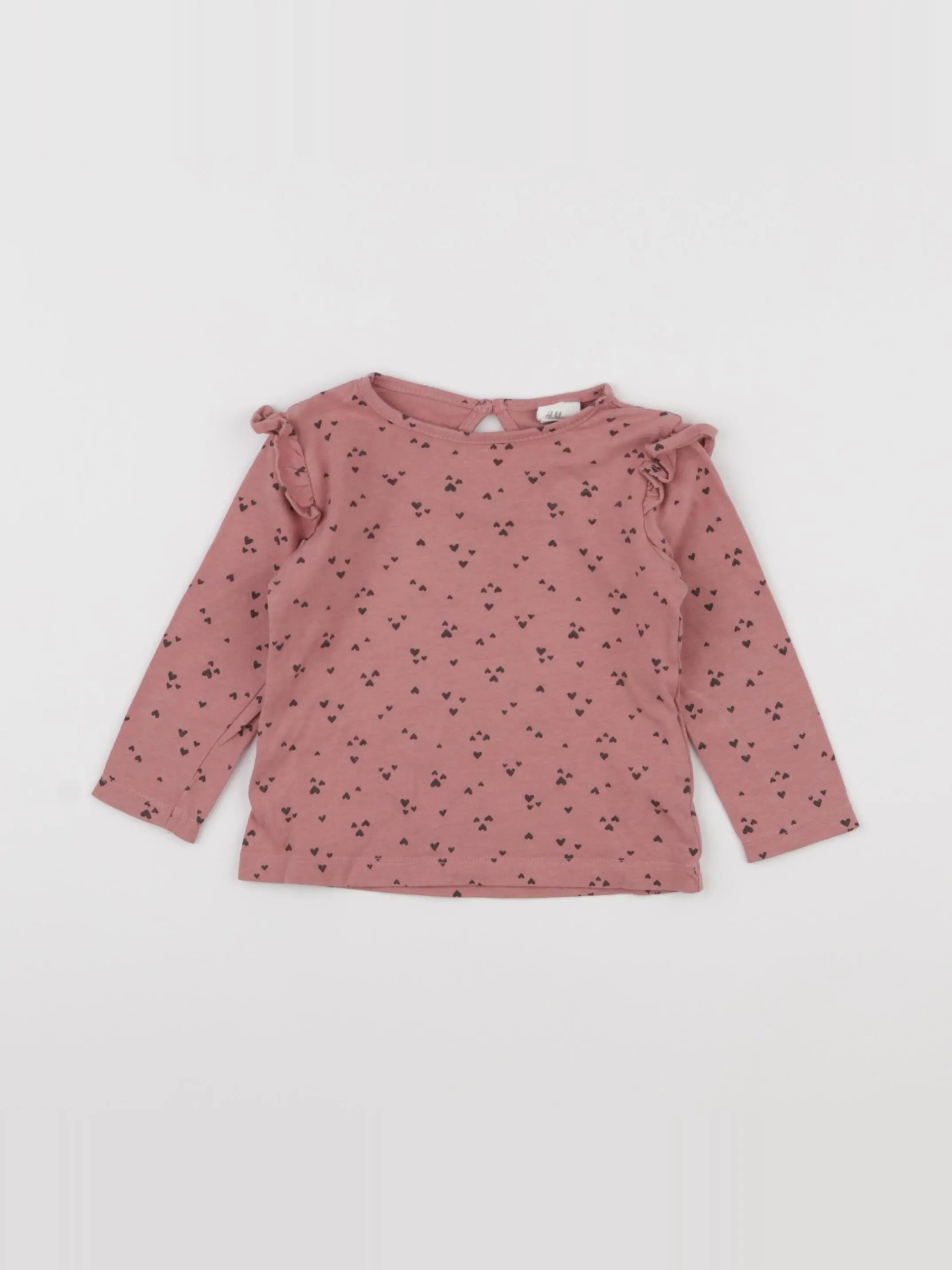 H&M - tee-shirt rose - 3/6 mois