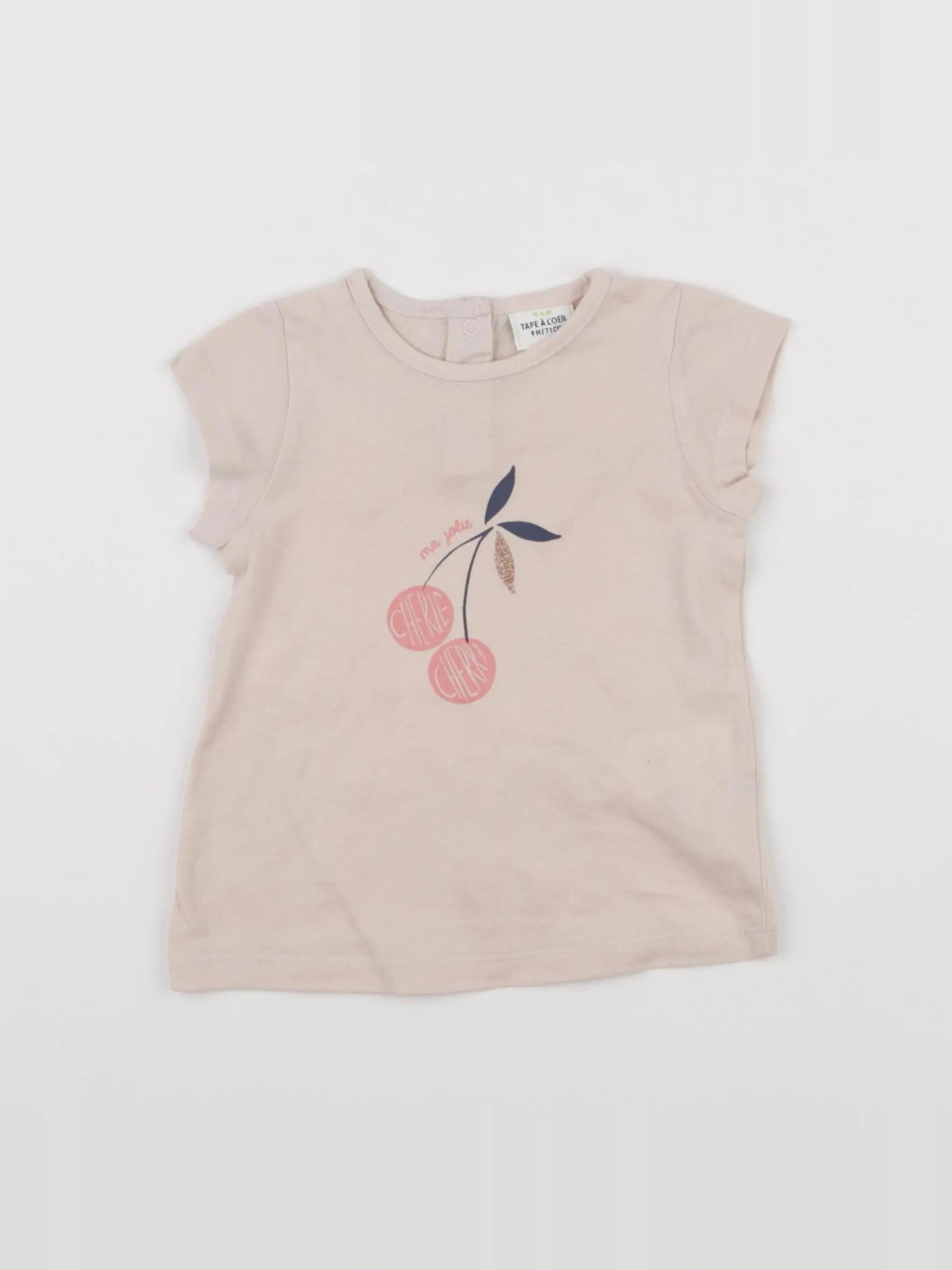 Tape à l'oeil - tee-shirt rose, or - 9 mois