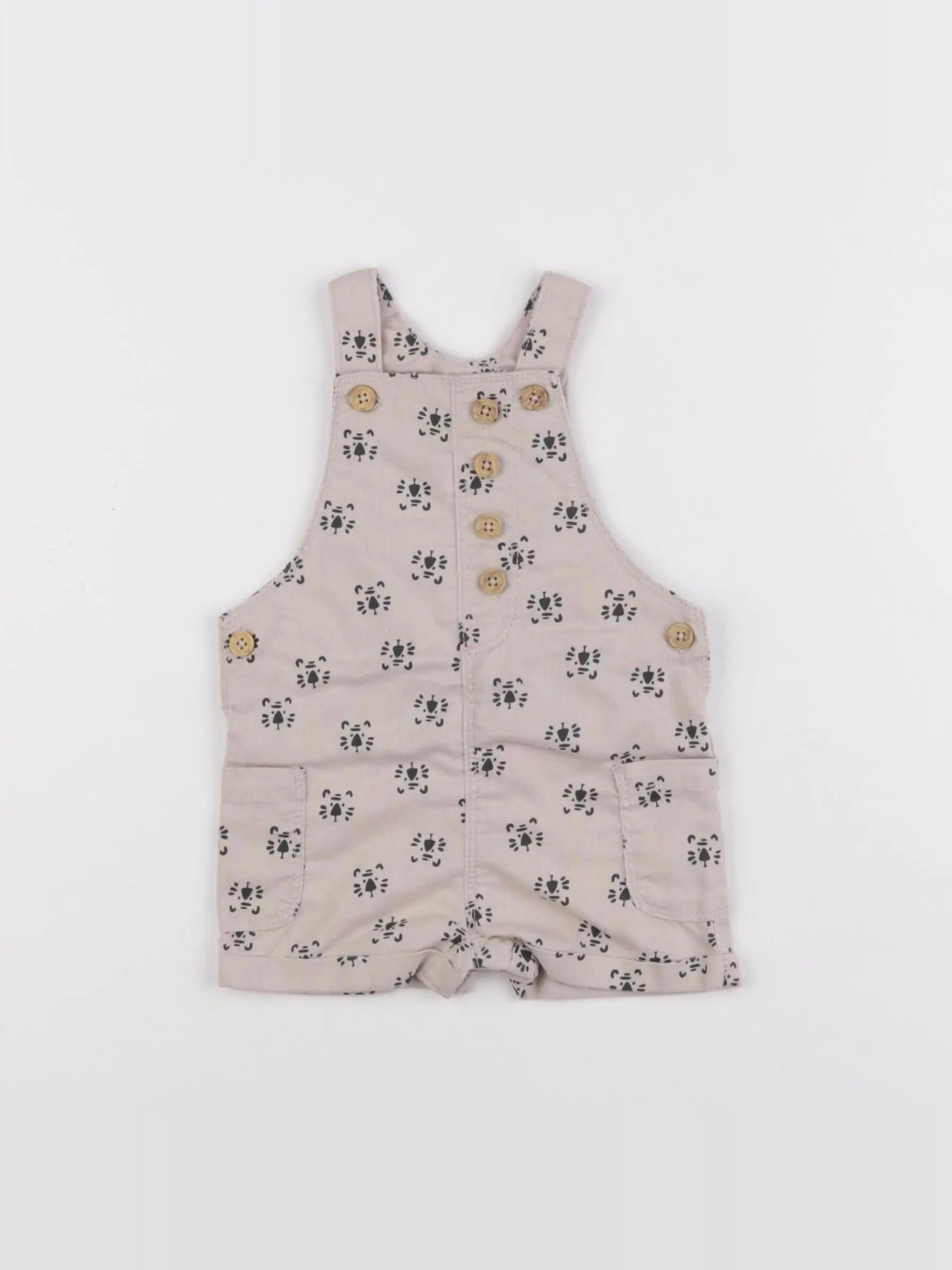 Vertbaudet - salopette beige - 6 mois