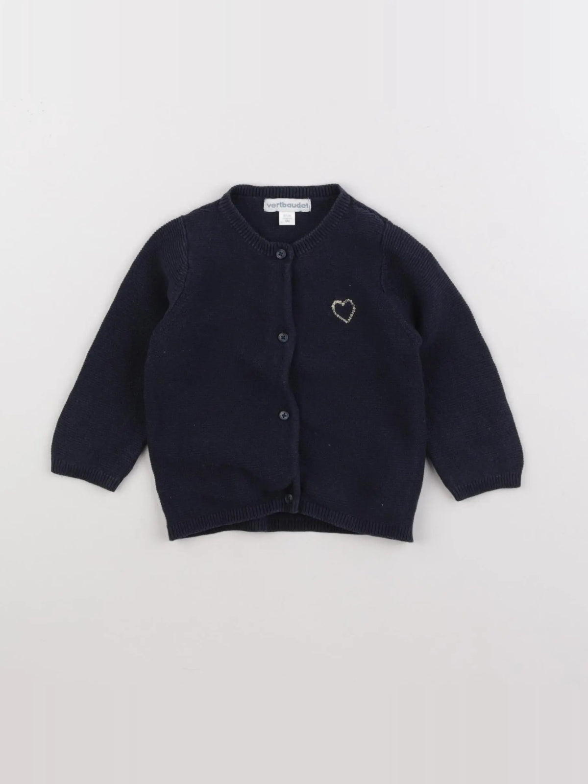 Vertbaudet - gilet bleu - 6 mois