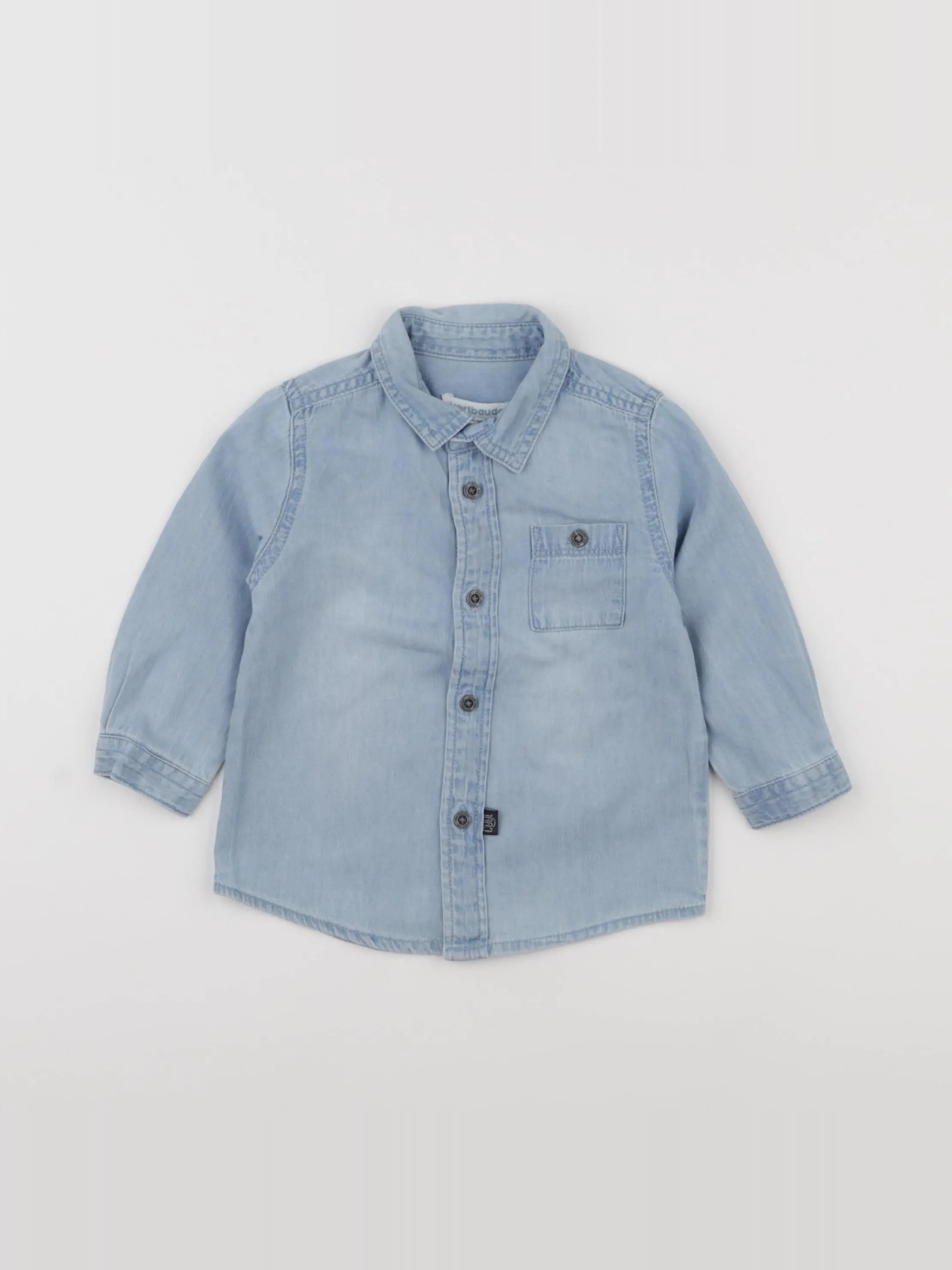 Vertbaudet - chemise bleu - 12 mois