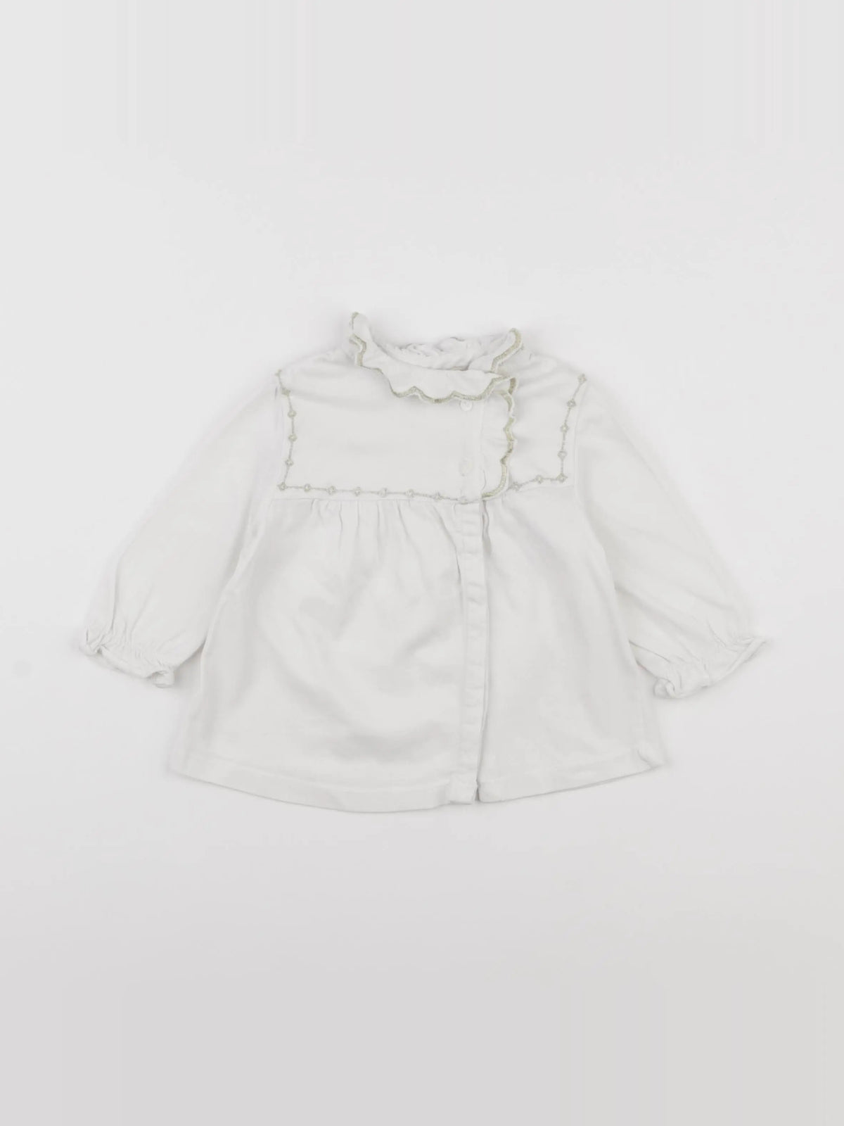 Cyrillus - tee-shirt blanc, or - 9 mois