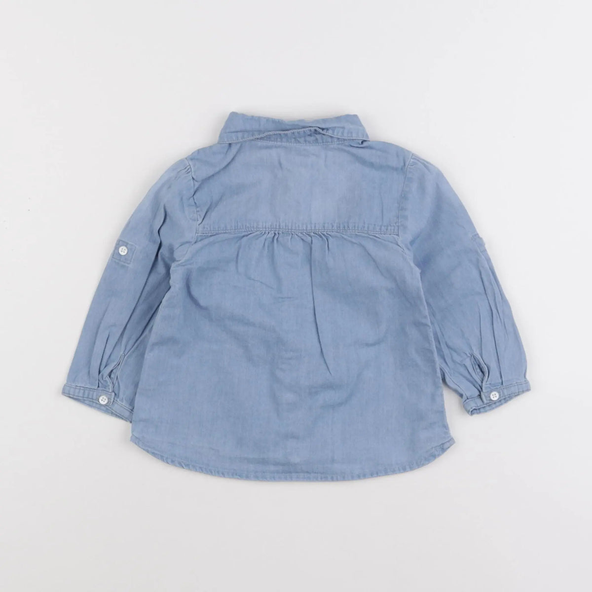 Vertbaudet - chemise bleu - 12 mois