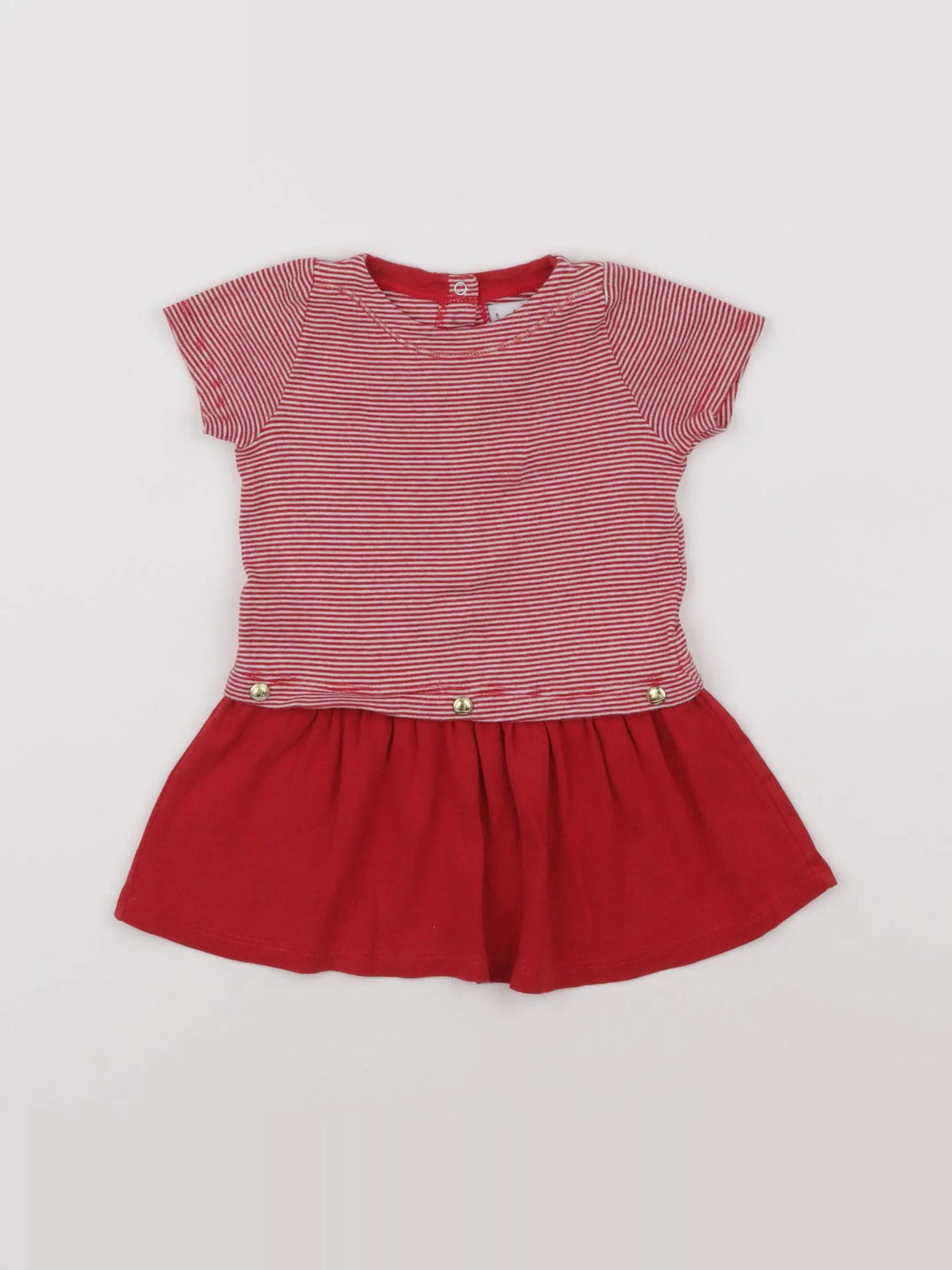 Petit Bateau - robe rouge - 12 mois