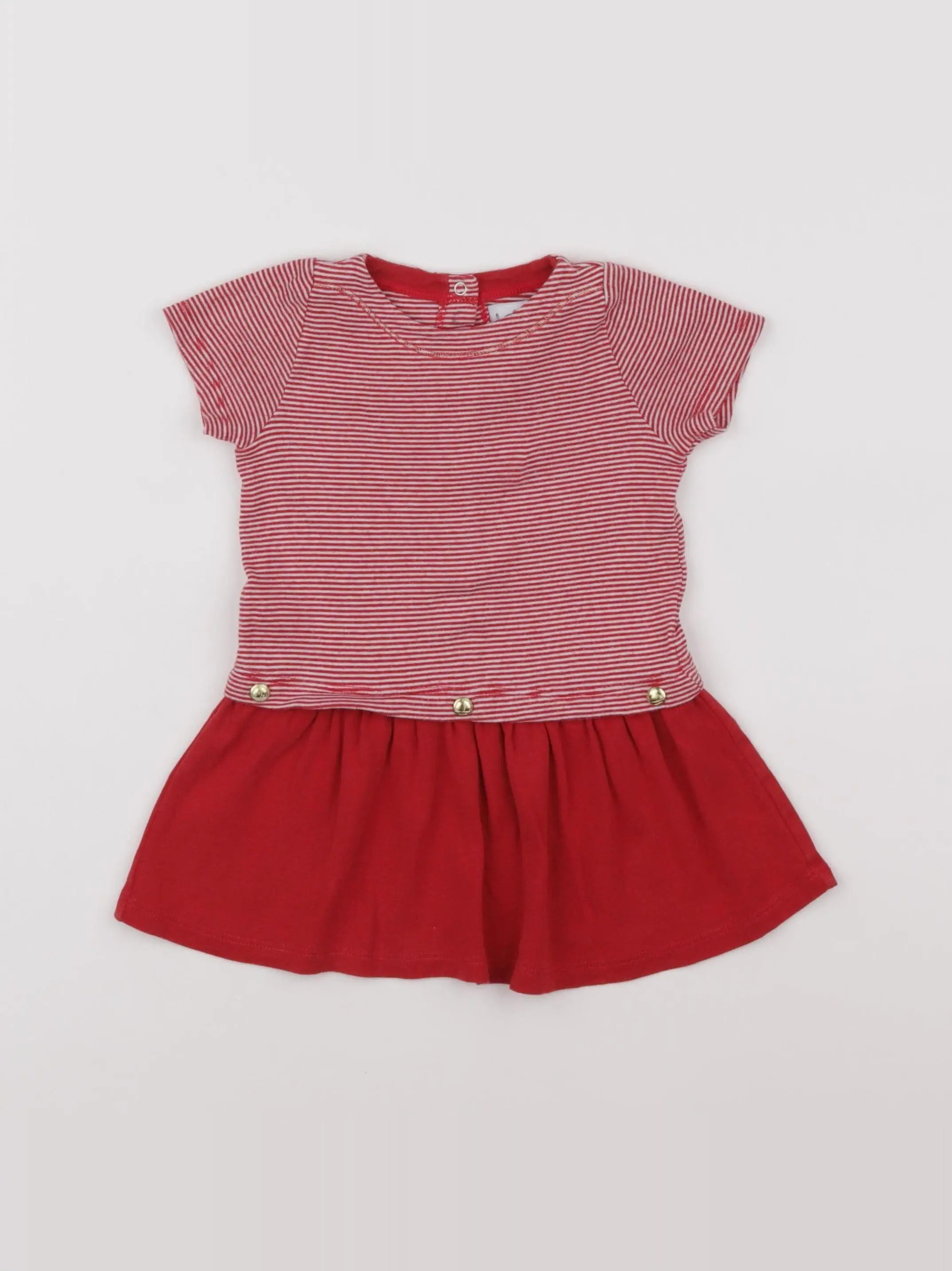 Petit Bateau - robe rouge - 12 mois