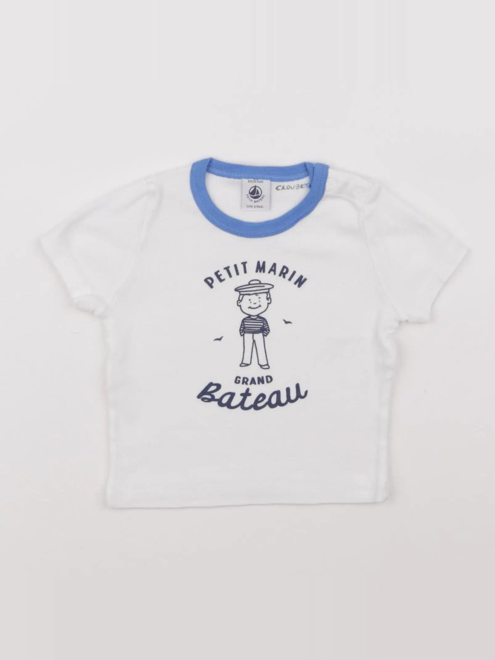 Petit Bateau - tee-shirt blanc - 6 mois