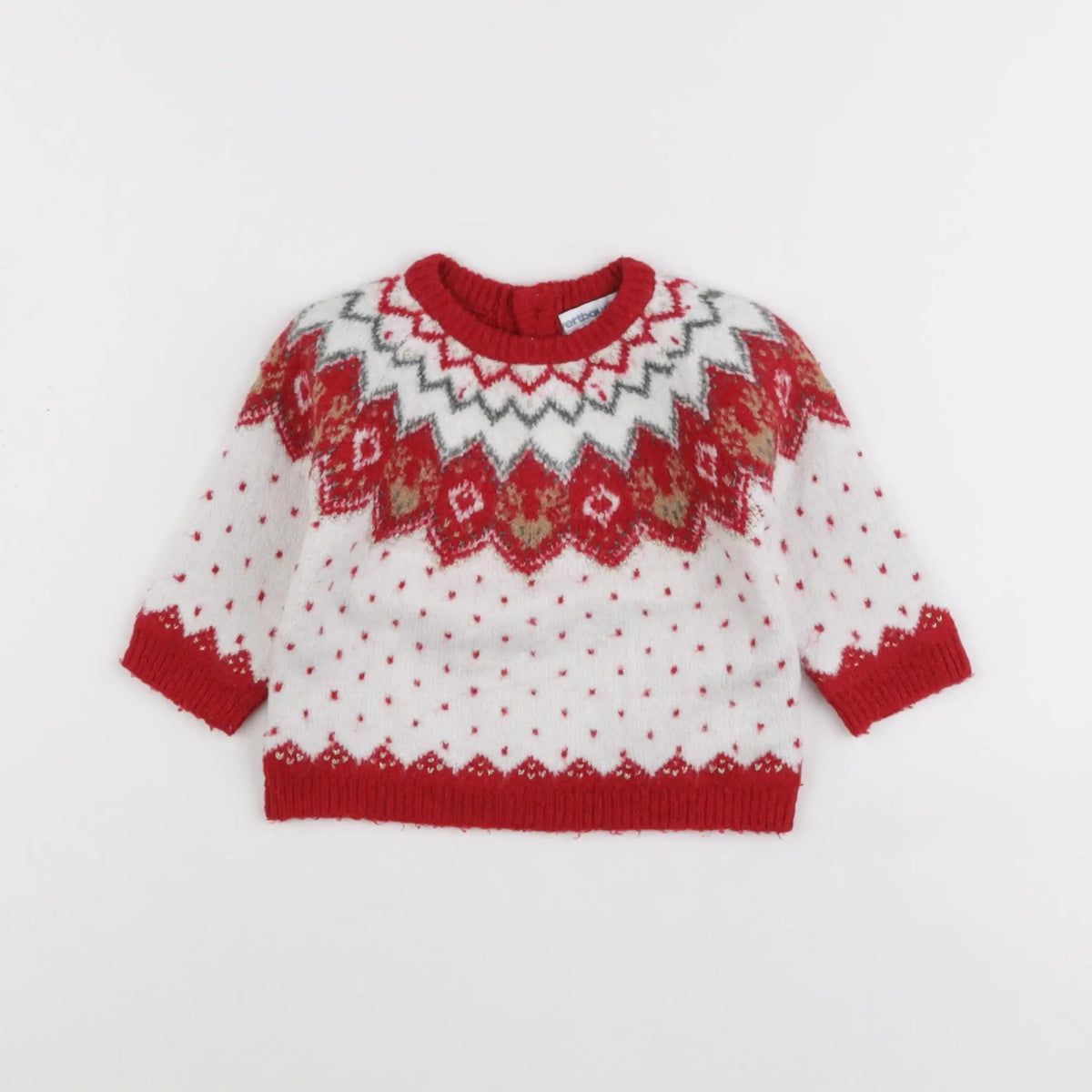 Vertbaudet - pull rouge - 6 mois