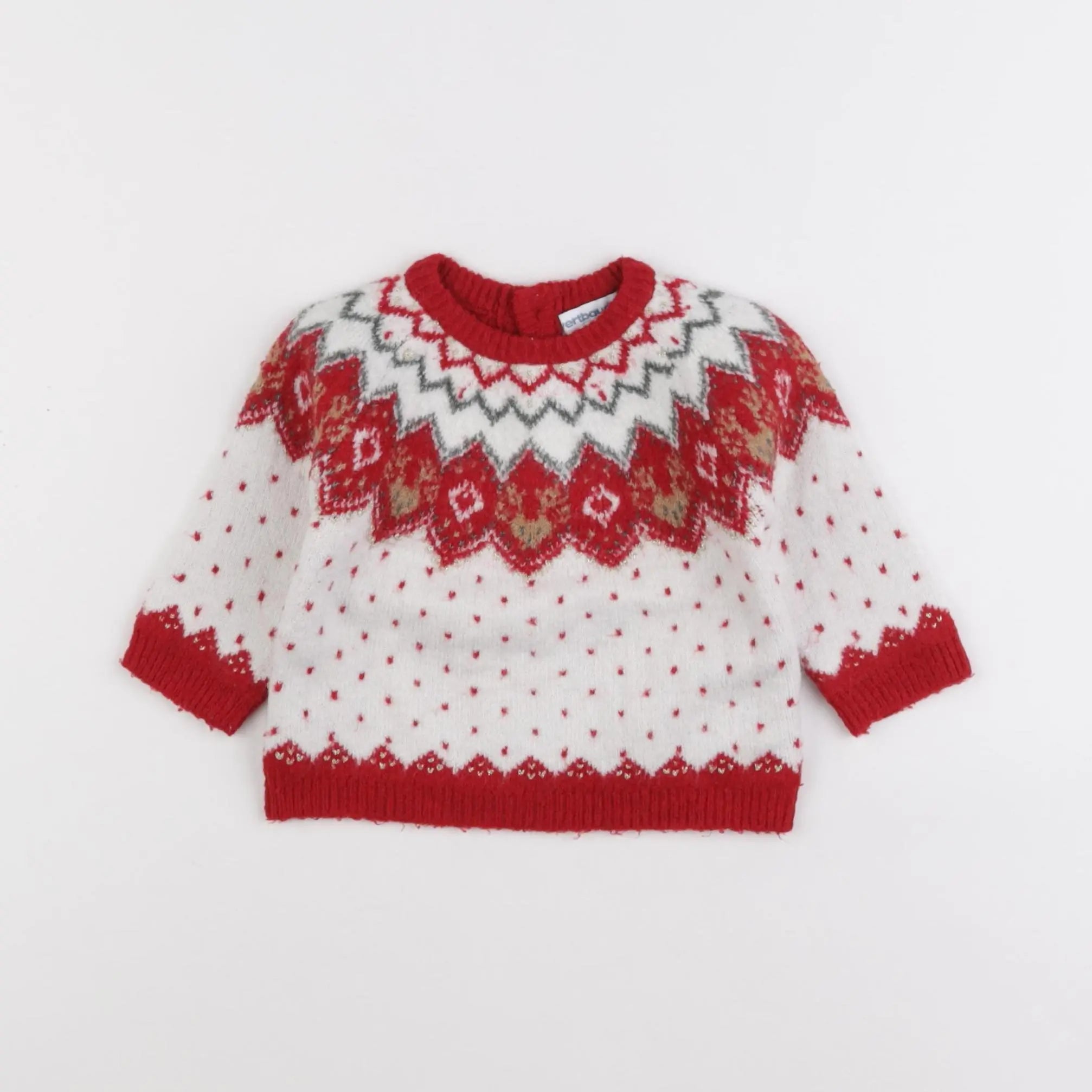 Vertbaudet - pull rouge - 6 mois