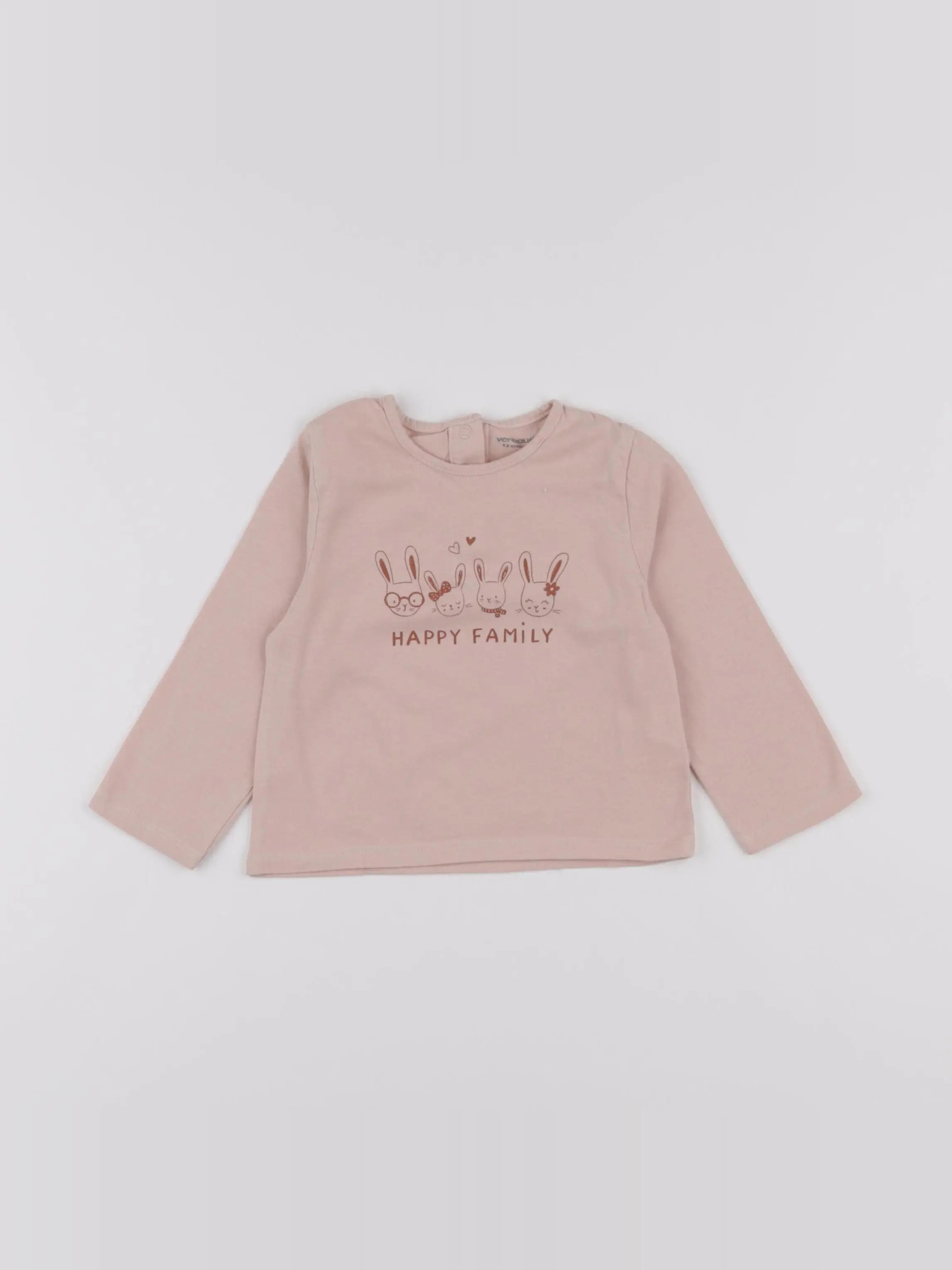 Vertbaudet - tee-shirt rose - 12 mois