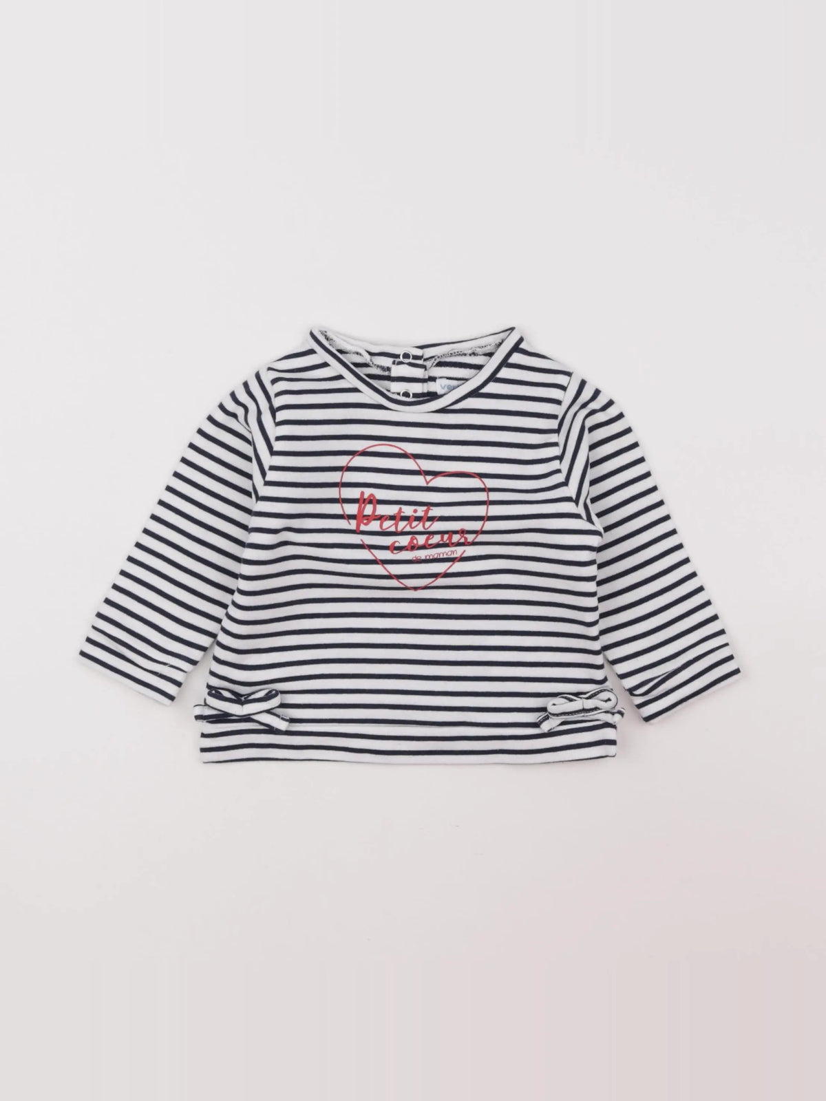 Vertbaudet - tee-shirt bleu, blanc - 9 mois