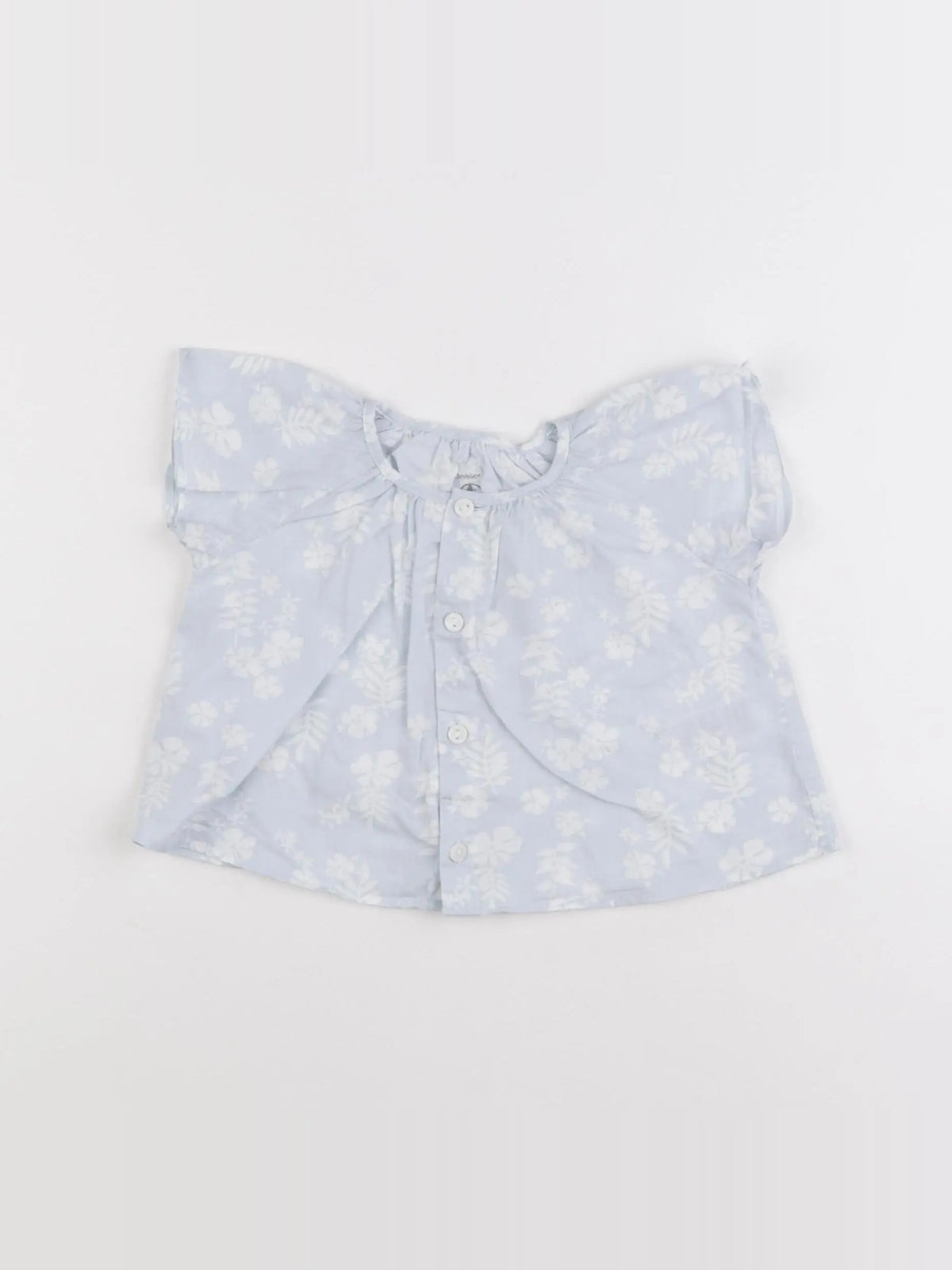 Petit Bateau - blouse bleu - 3 mois