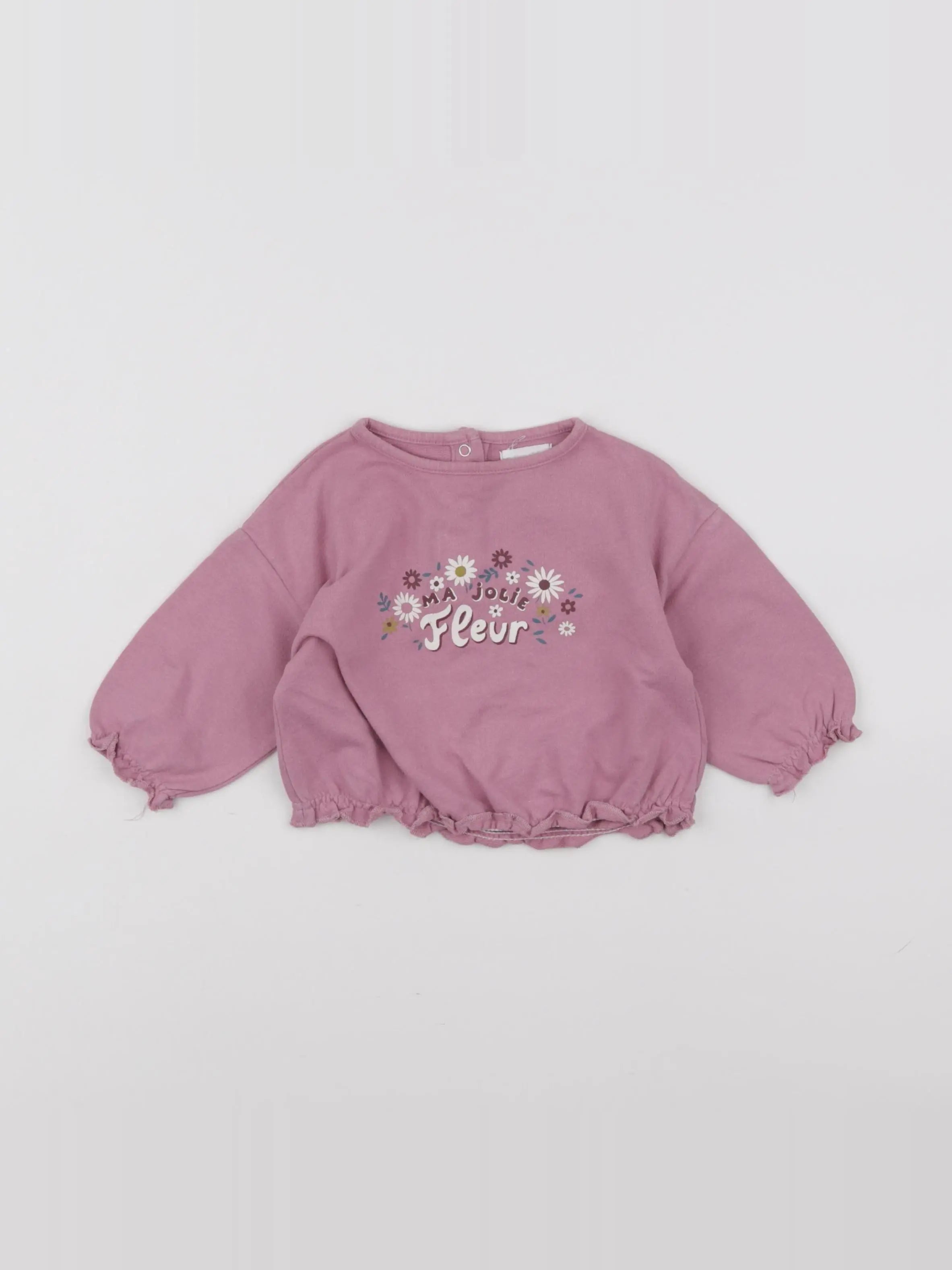 Vertbaudet - sweat violet - 6 mois