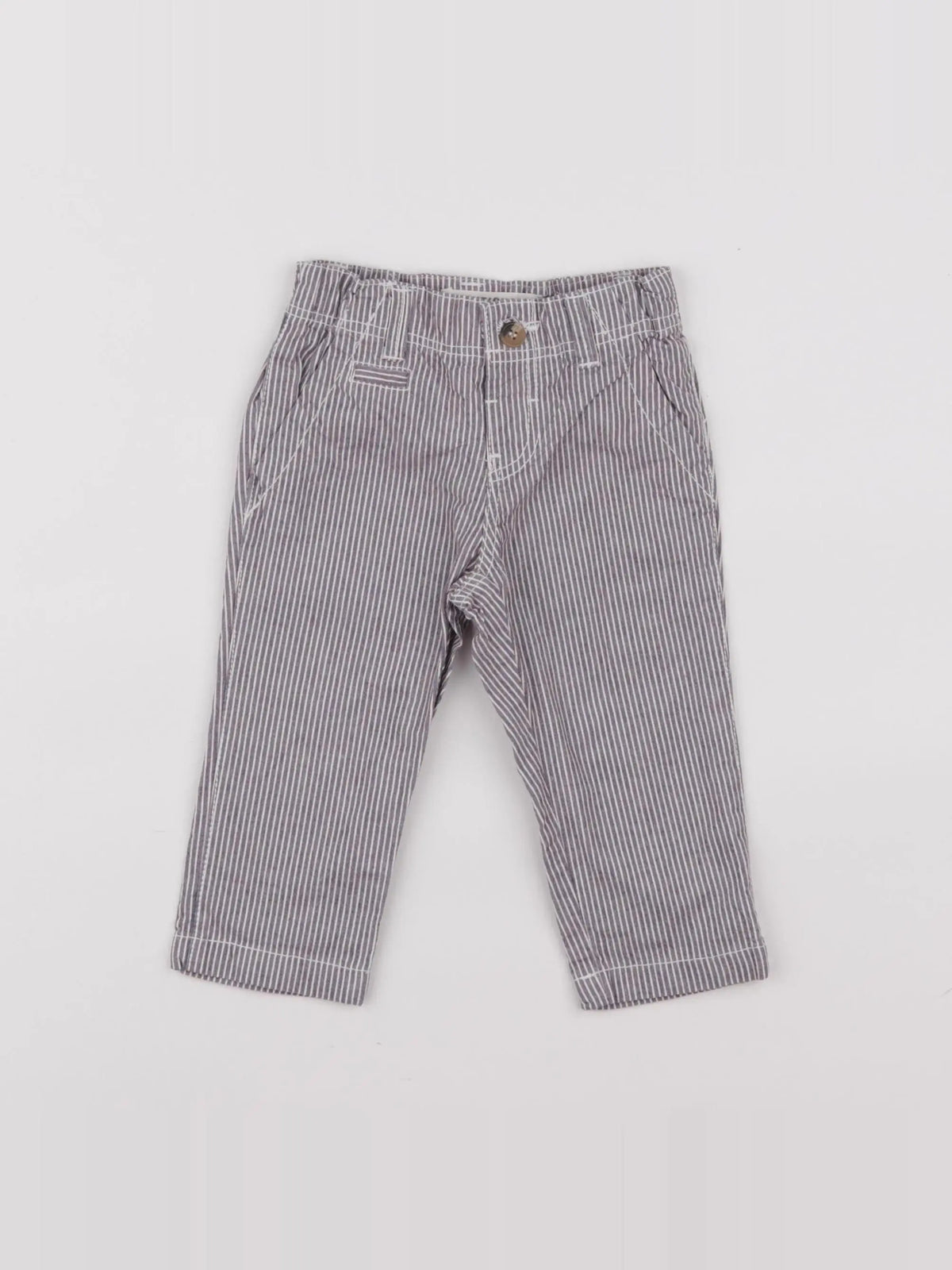 Boutchou - pantalon gris, rouge - 9 mois