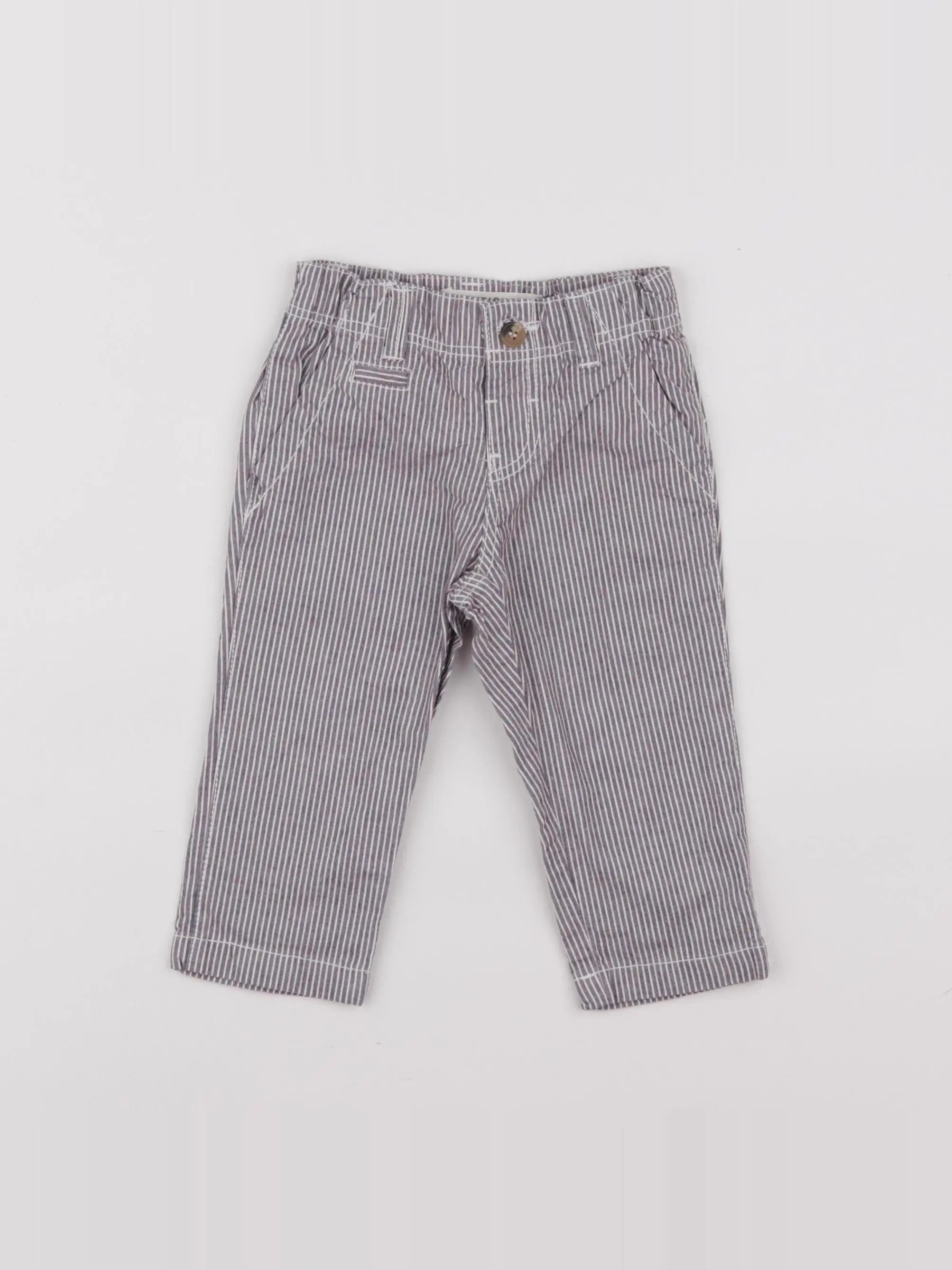 Boutchou - pantalon gris, rouge - 9 mois