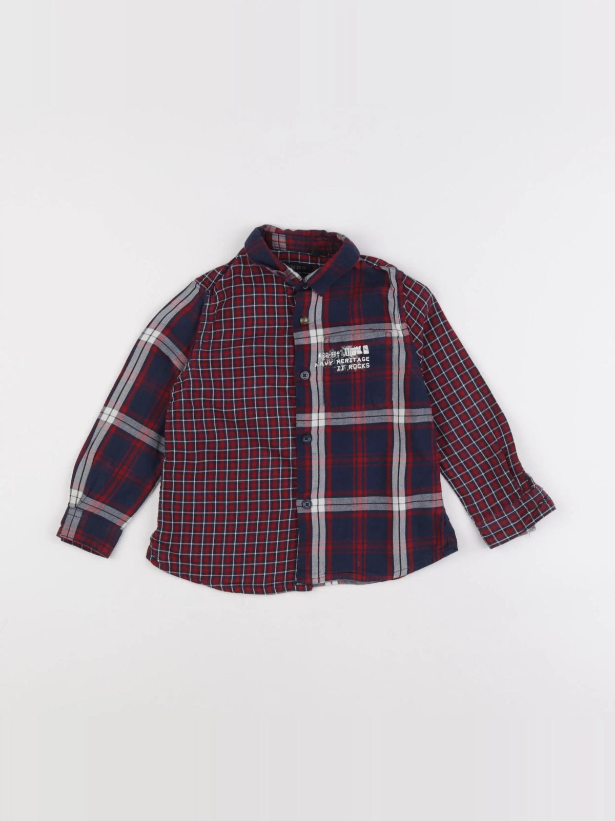 IKKS - chemise rouge, bleu - 2 ans