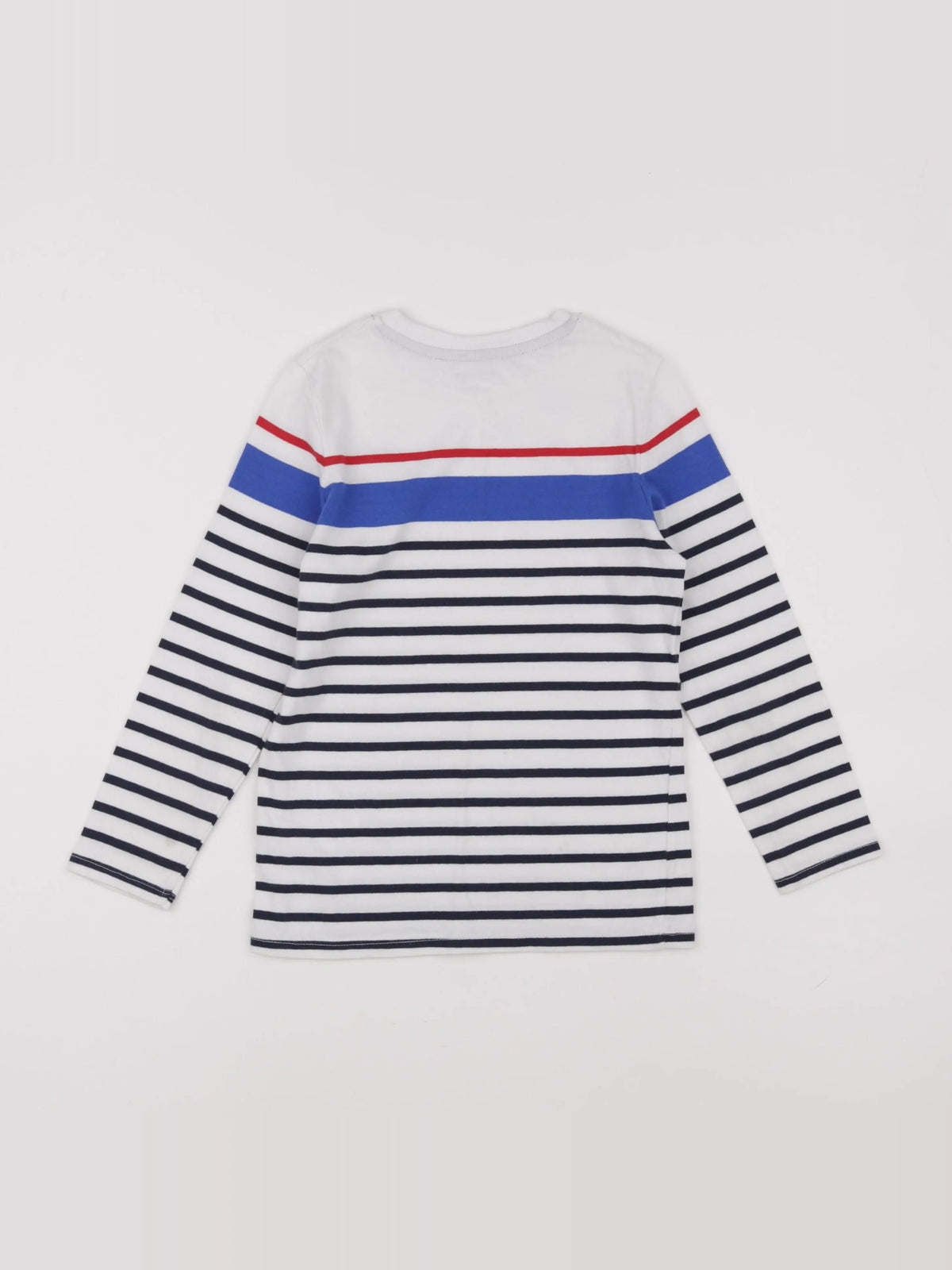 Vertbaudet - tee-shirt blanc, bleu - 8 ans