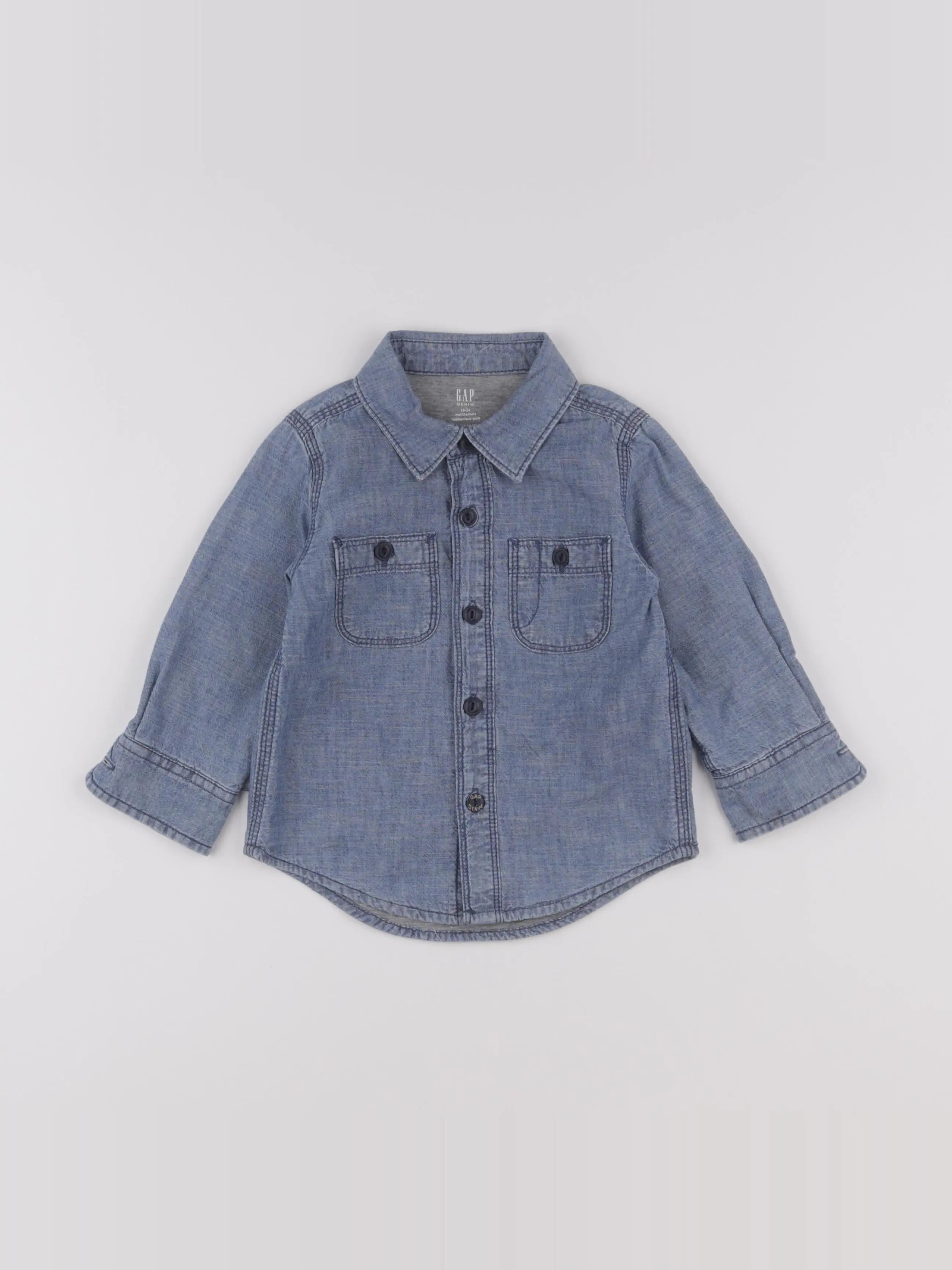GAP - chemise bleu - 18/24 mois