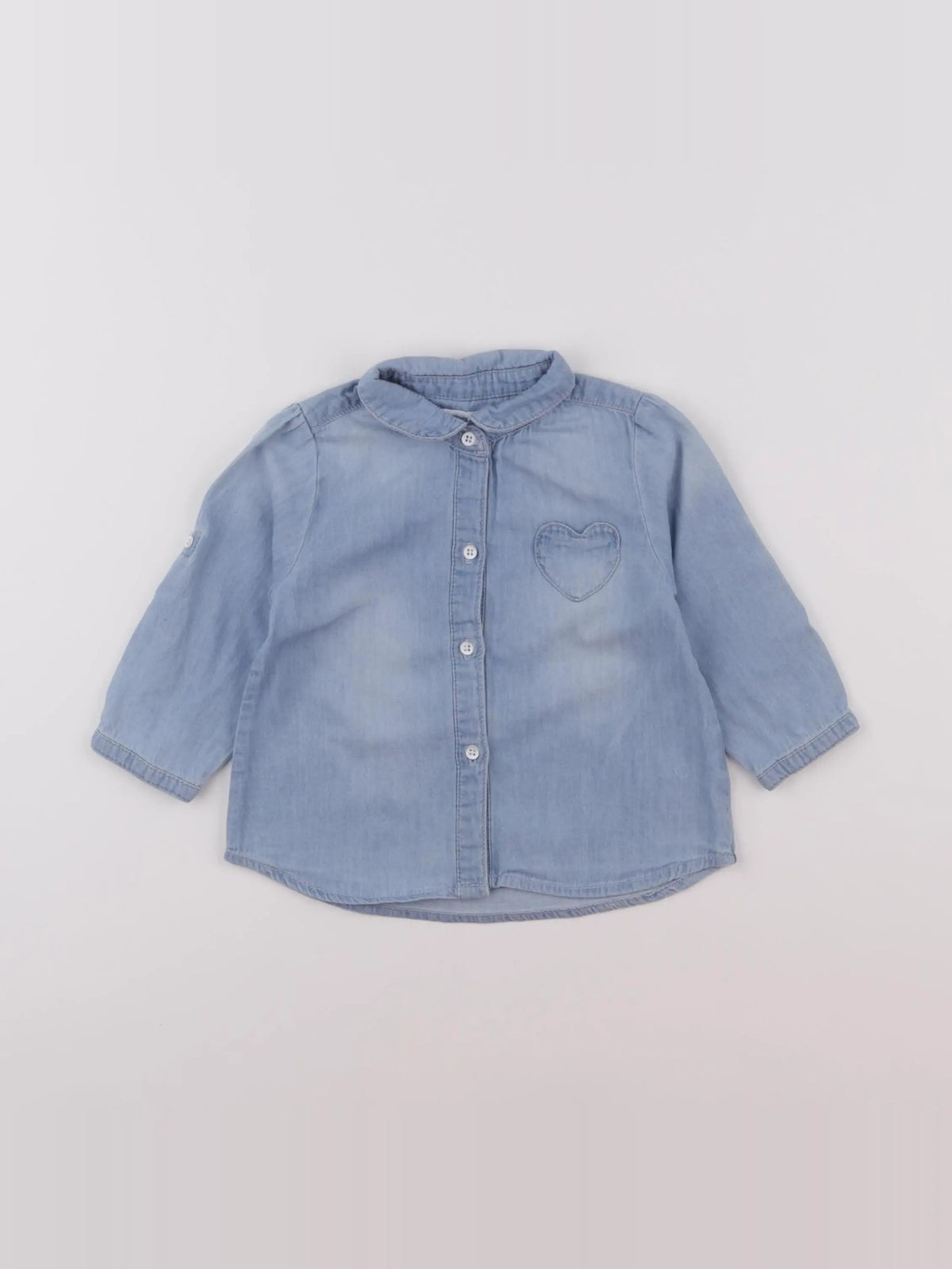 Vertbaudet - chemise bleu - 9 mois