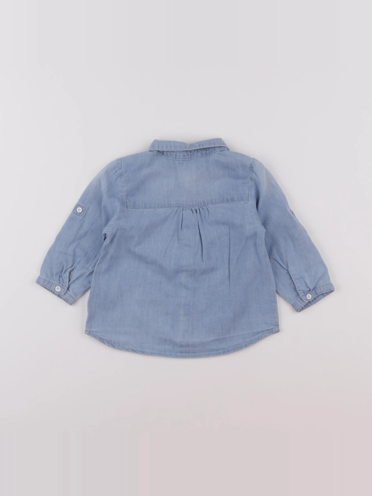 Vertbaudet - chemise bleu - 9 mois