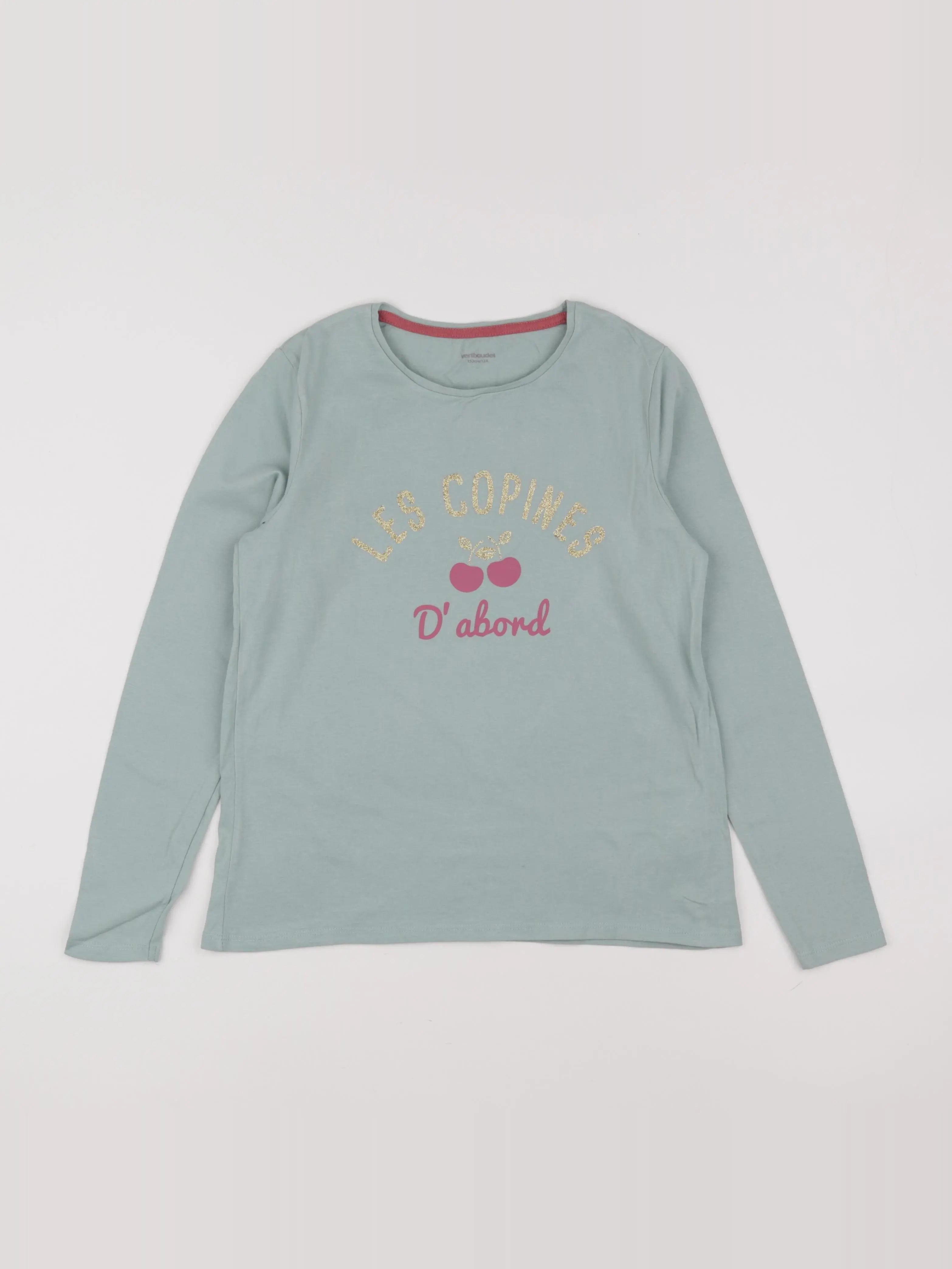 Vertbaudet - tee-shirt vert, or - 12 ans