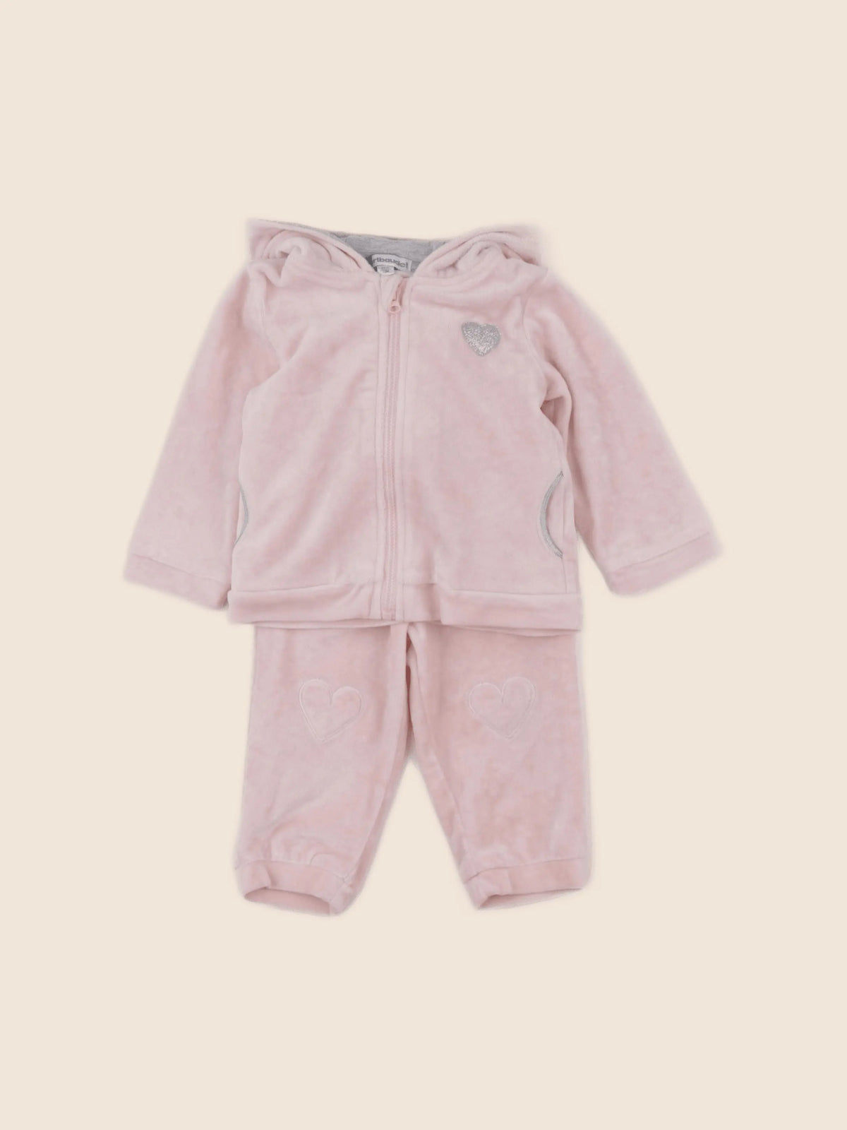Vertbaudet - ensemble rose - 12 mois