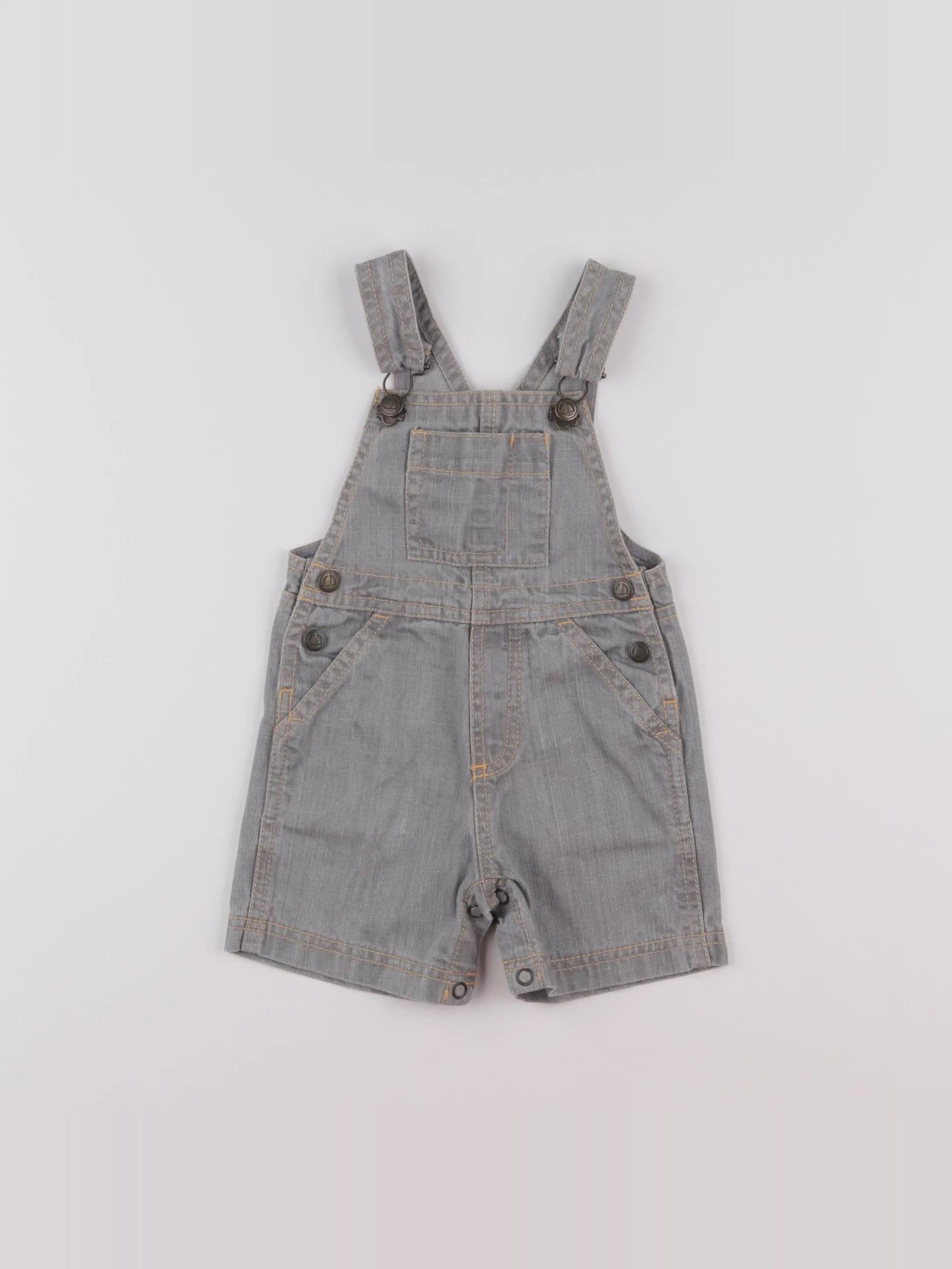 Petit Bateau - salopette gris - 6 mois