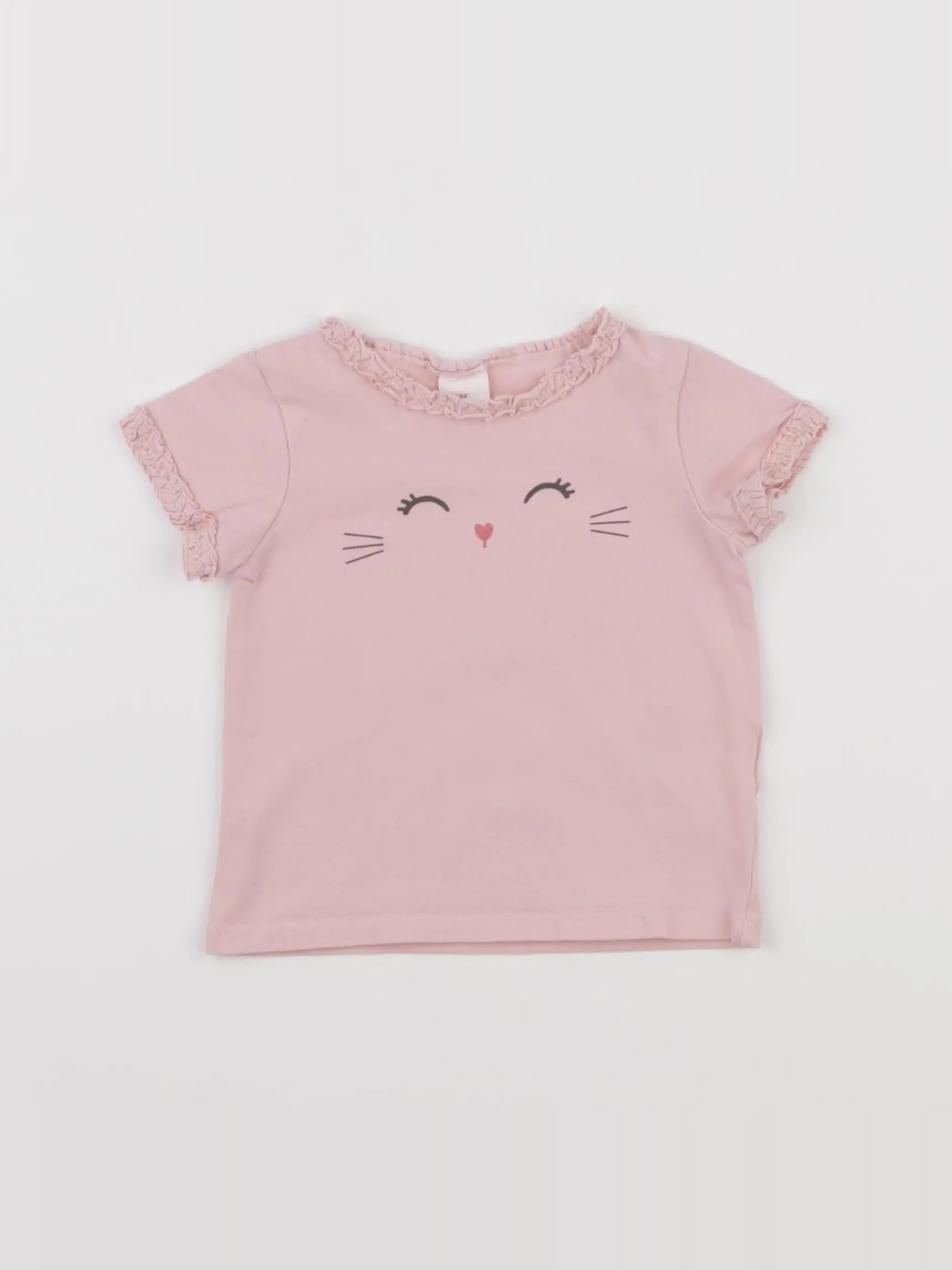 H&M - tee-shirt rose - 6 mois