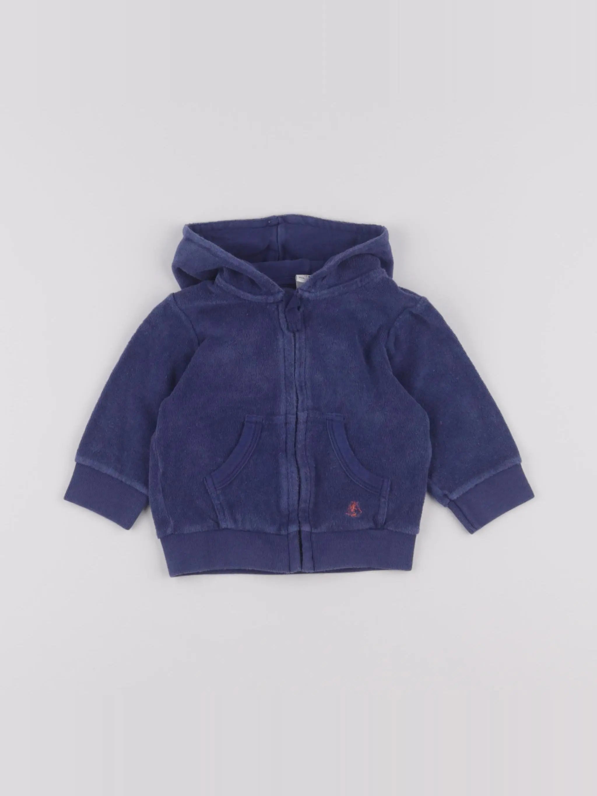 Petit Bateau - sweat bleu - 6 mois